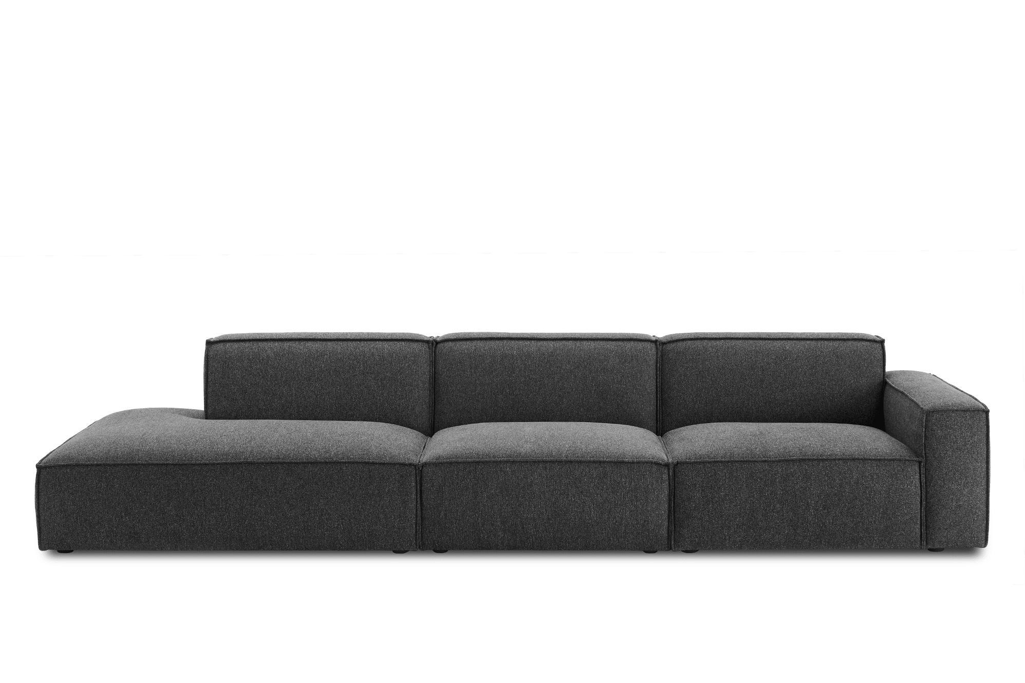Jonathan Extended Side Chaise Sofa Left Facing, Dark Granite