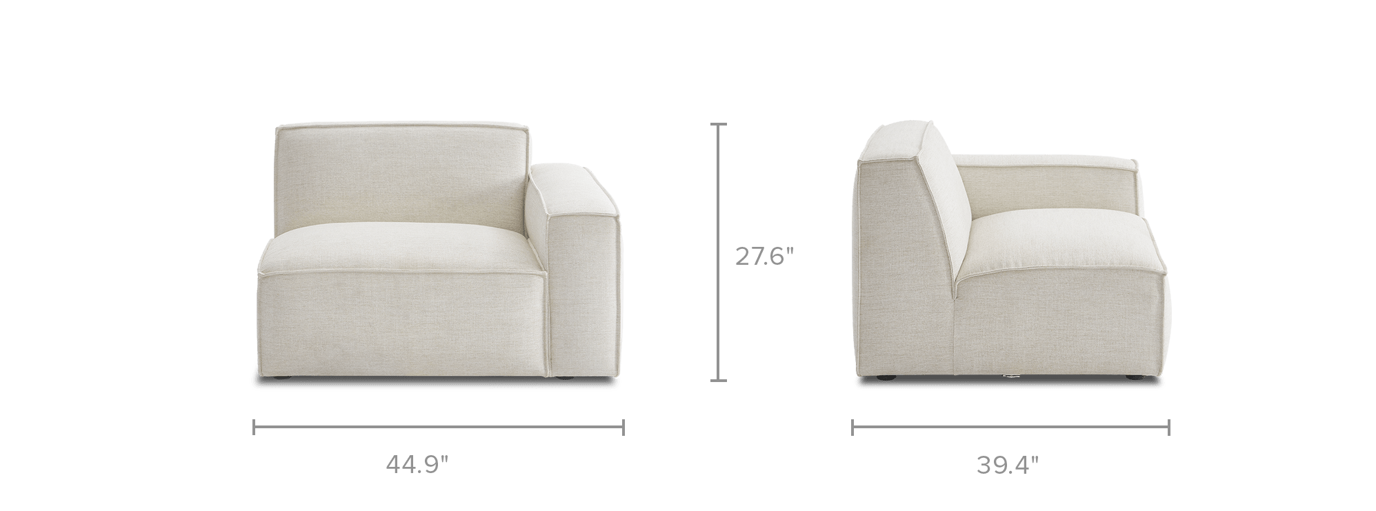 dimension of Jonathan Right Arm Sofa