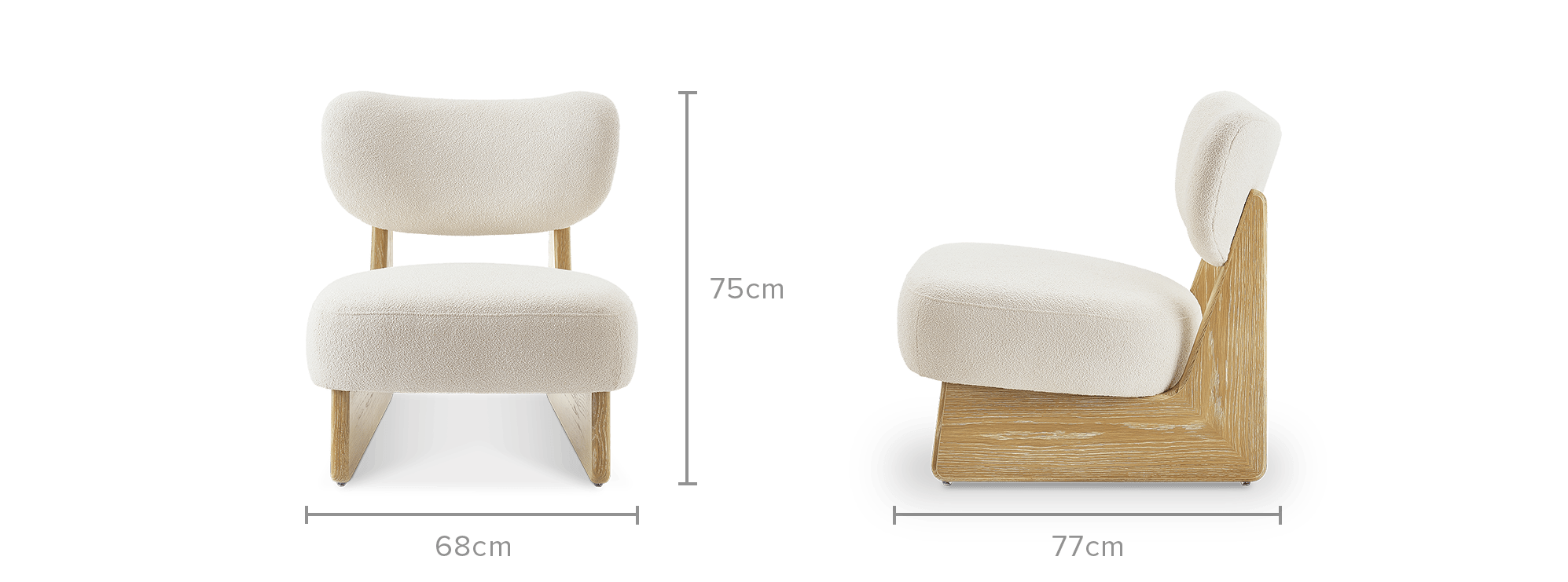 dimension of Solange Performance Bouclé Chair