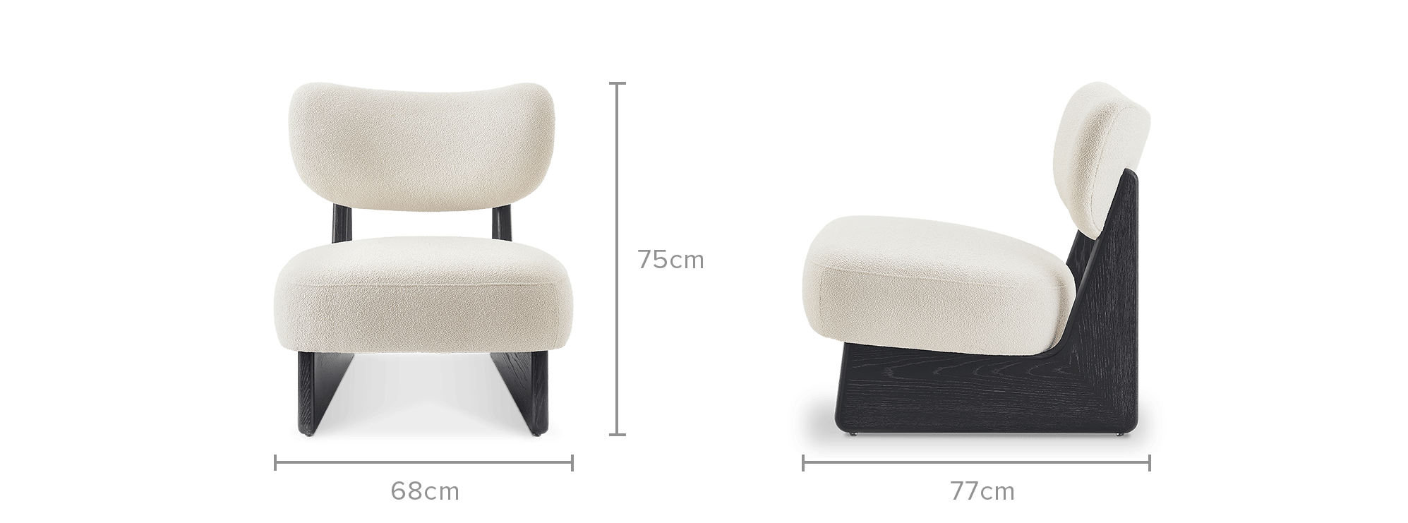 dimension of Solange Performance Bouclé Chair