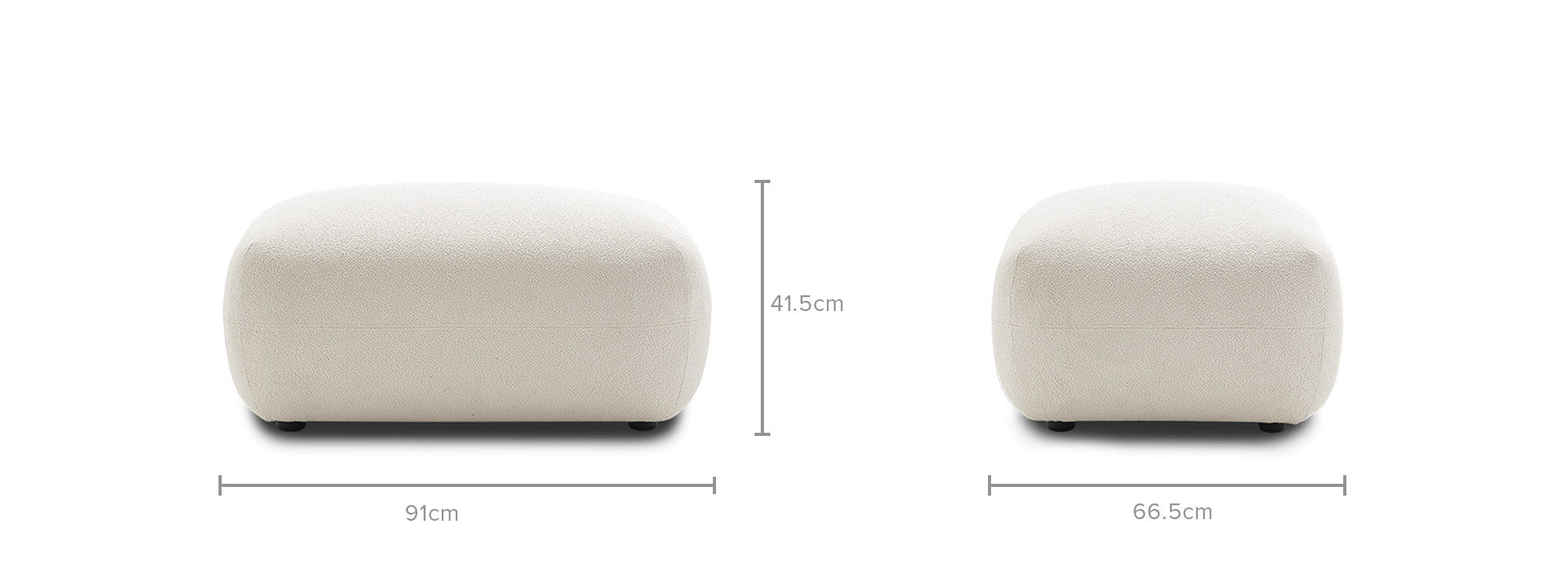 dimension of Auburn Performance Fabric Ottoman