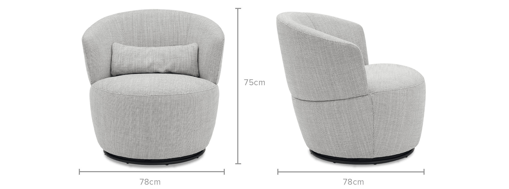 dimension of Amber Swivel Chair