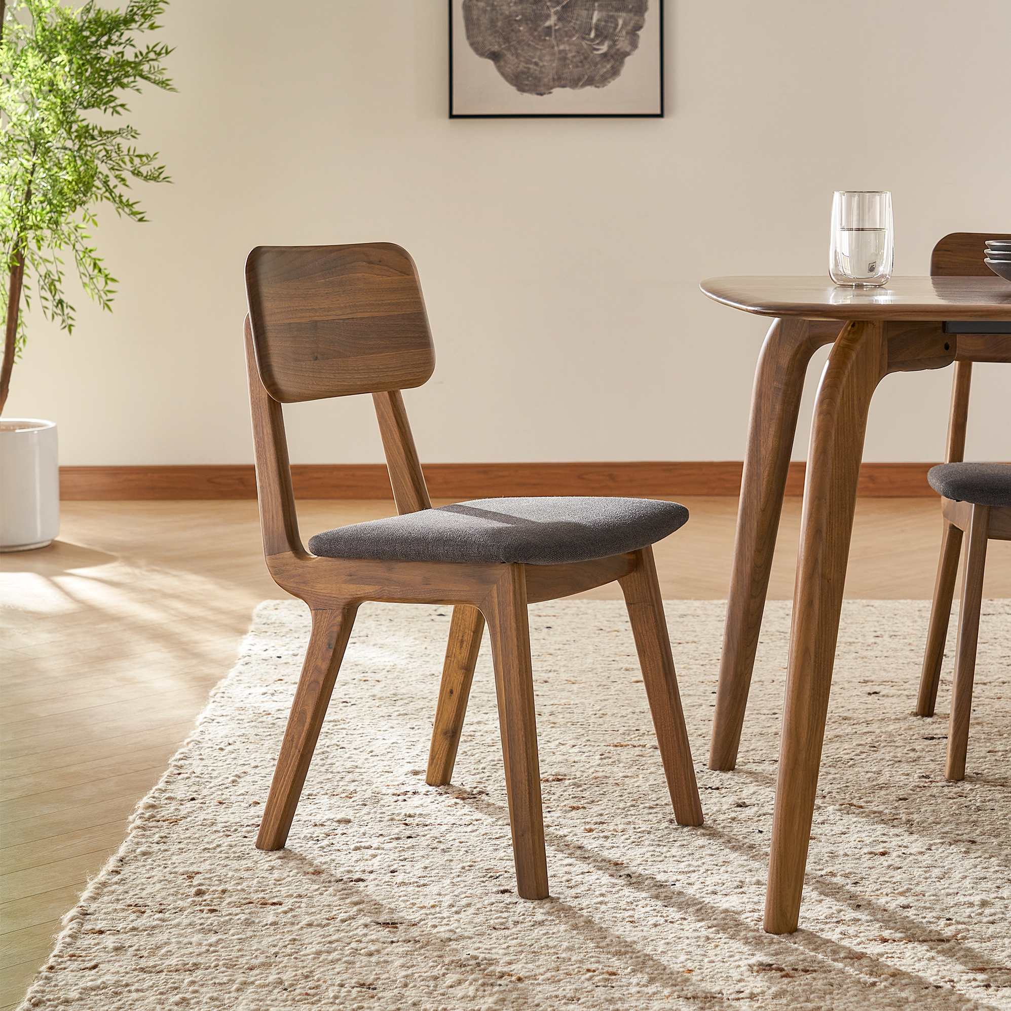 Vincent Dining Table with 4 Chairs, Walnut 3