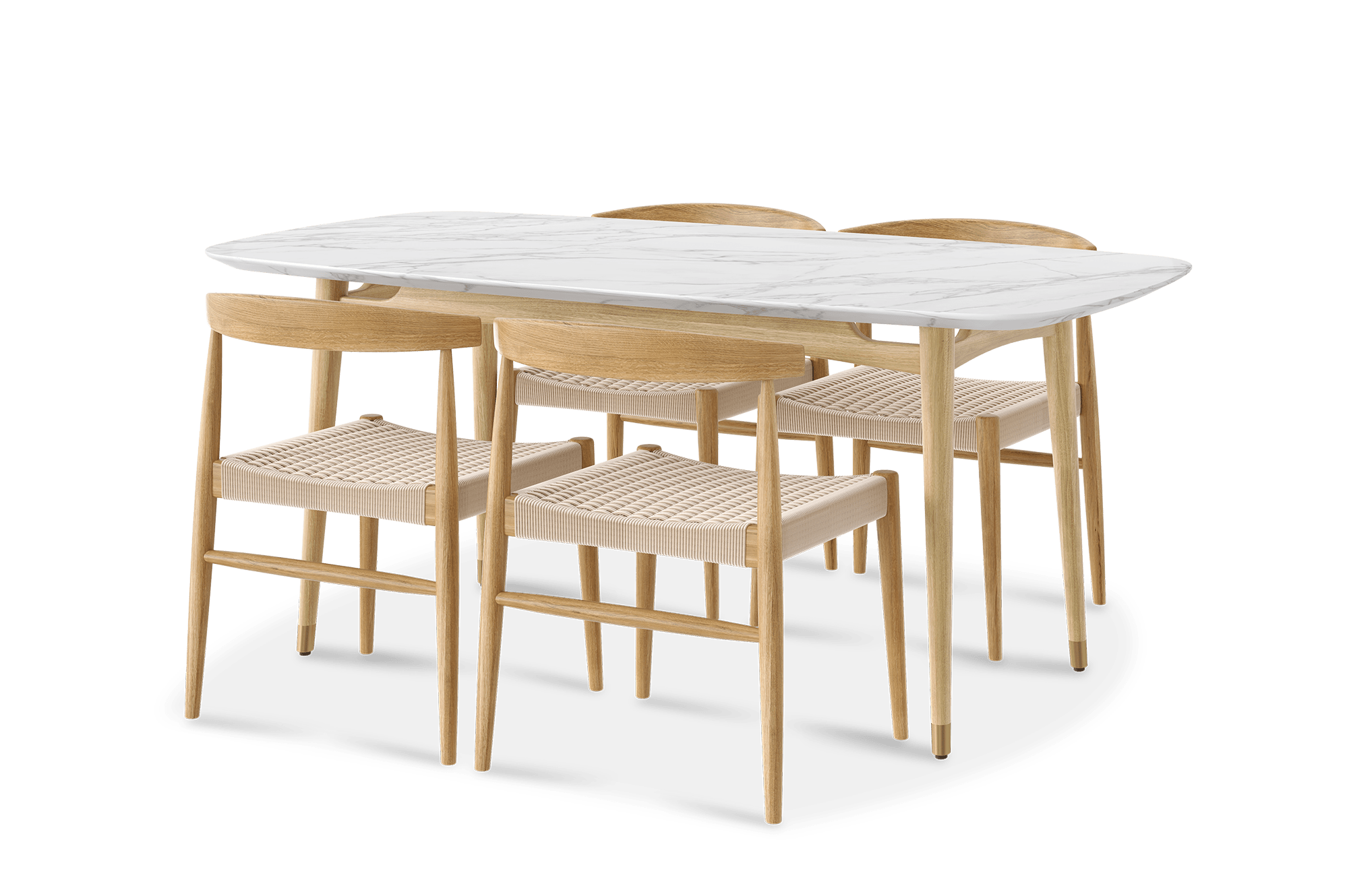 Kelsey Marble Dining Table with Austen Chair Set 1