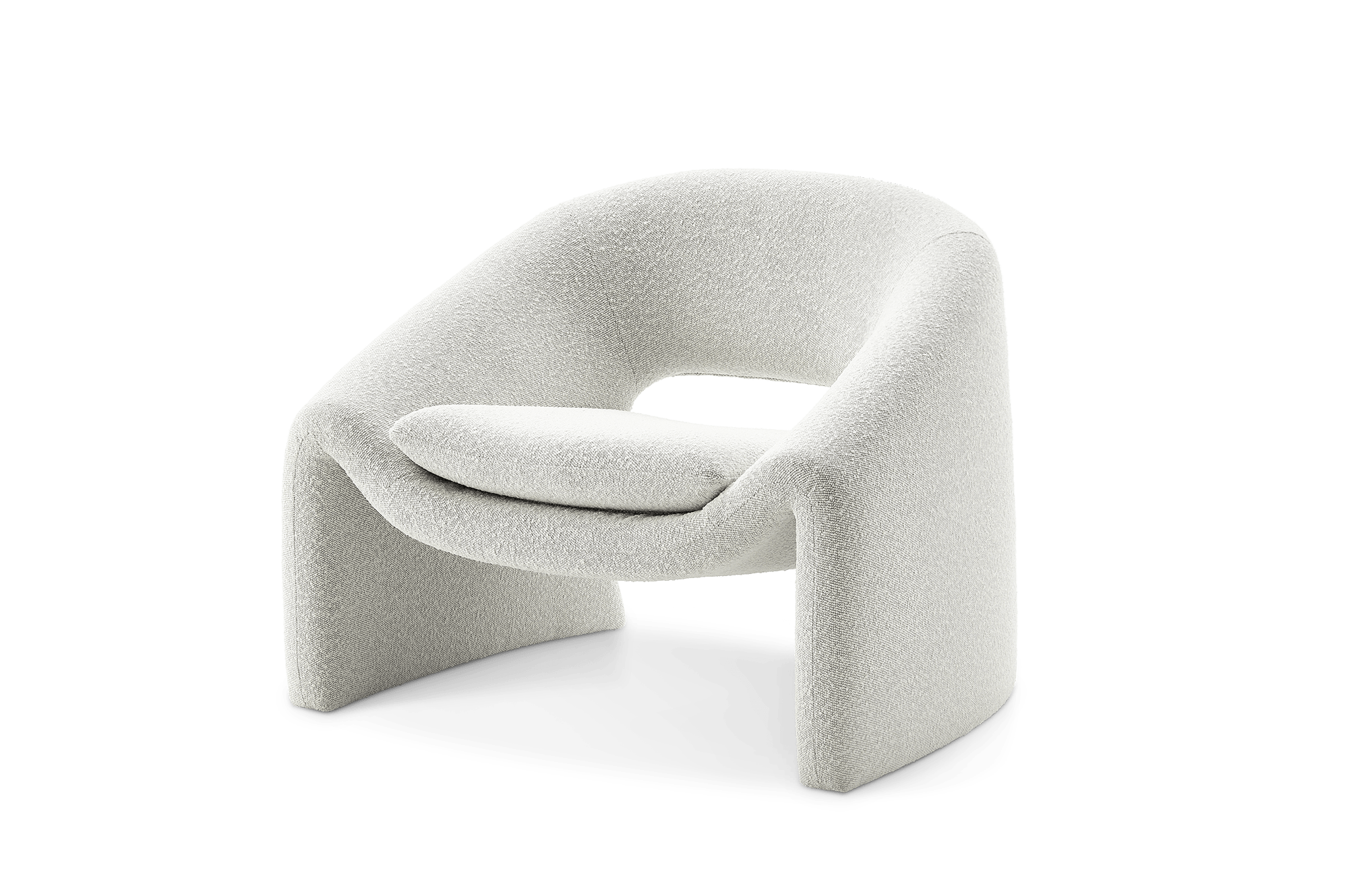 Sacha Performance Bouclé Armchair, White Quartz