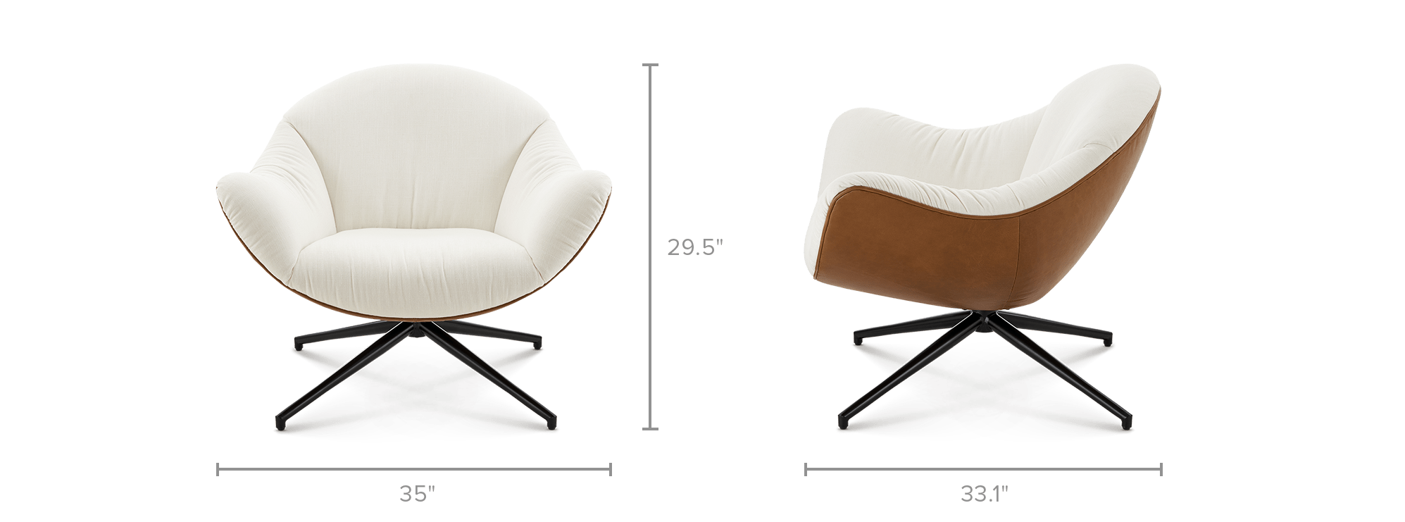 dimension of Arden Performance Fabric Swivel Armchair