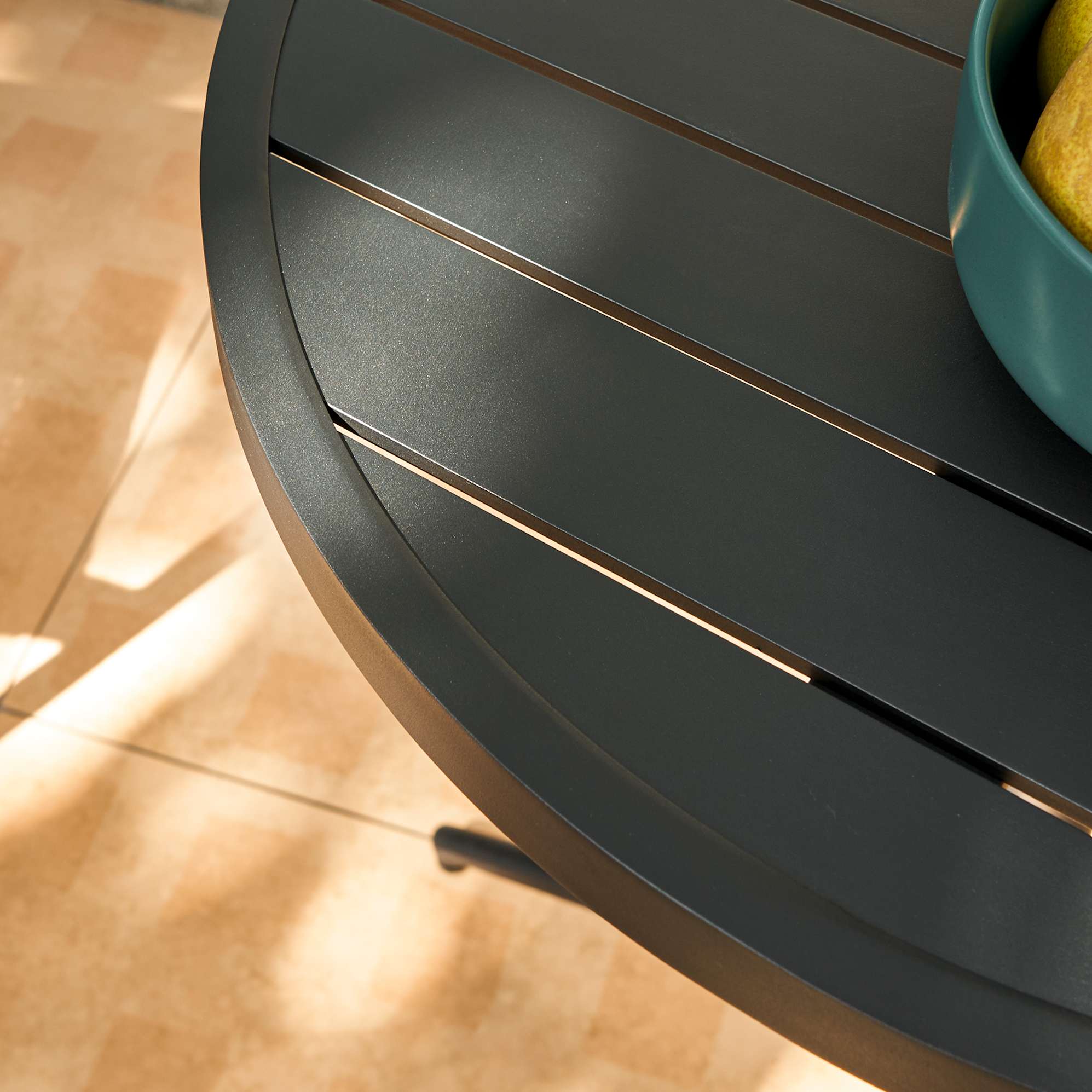 Balcony Round Foldable Table with 2 Como Chairs Set 6