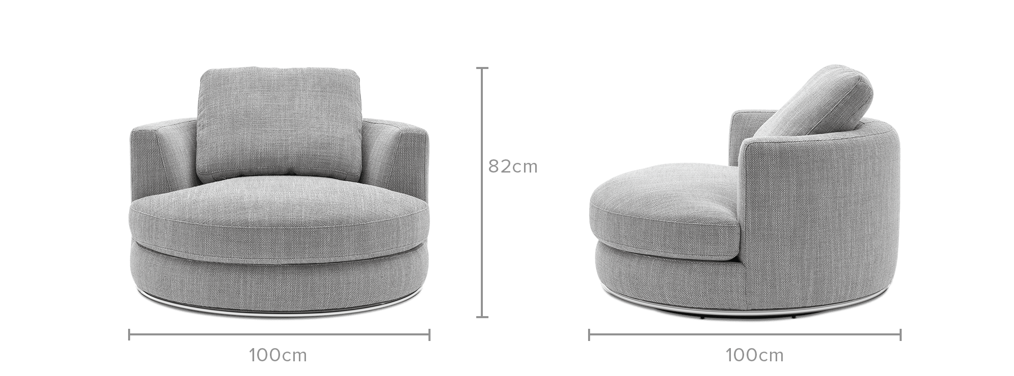 dimension of Hamilton Round Swivel Armchair