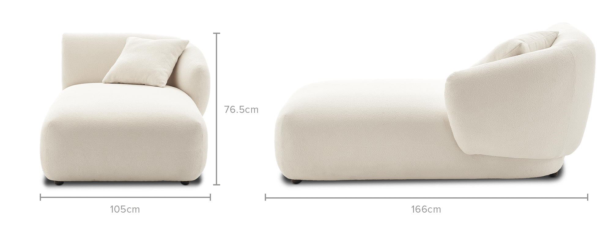 dimension of Auburn Performance Fabric Right Arm Chaise