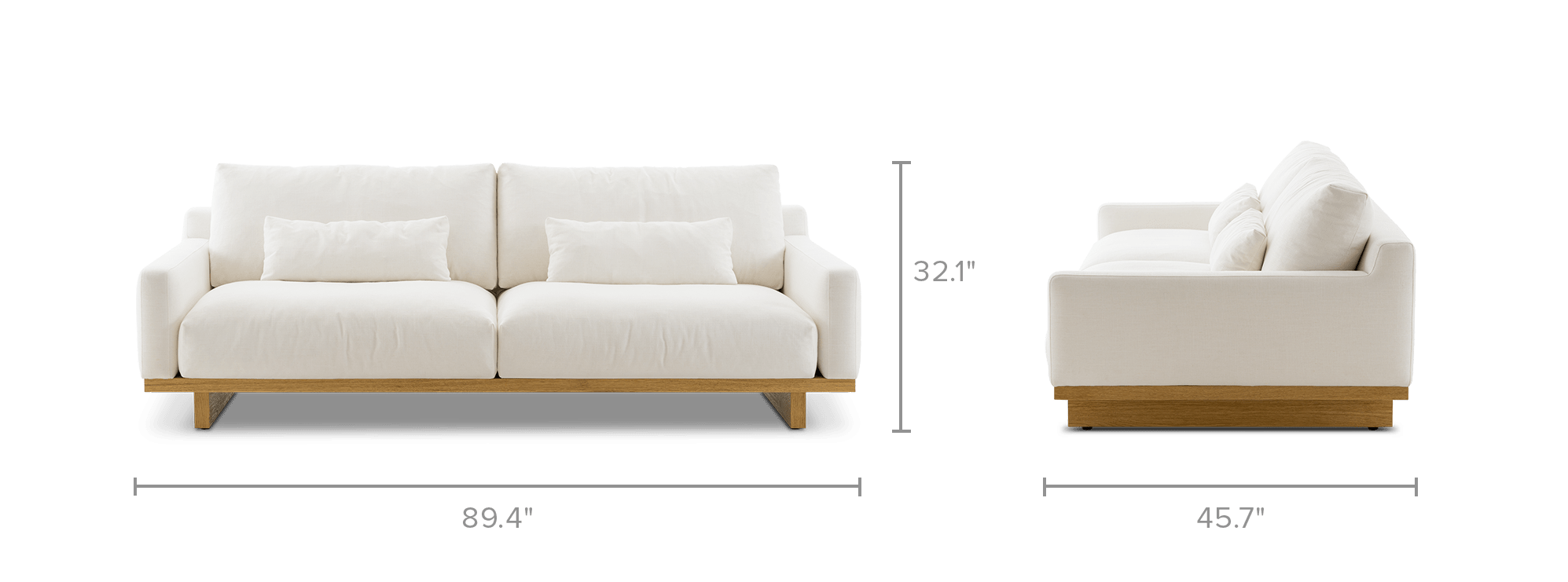 dimension of Mori Performance Fabric Sofa