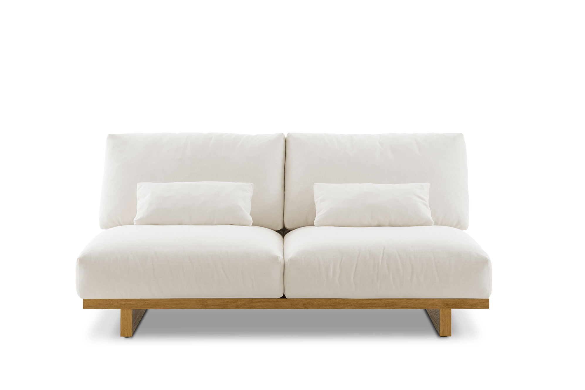 Mori 2 Seater Armless Sofa, (Performance Genova) Alpine (Natural)