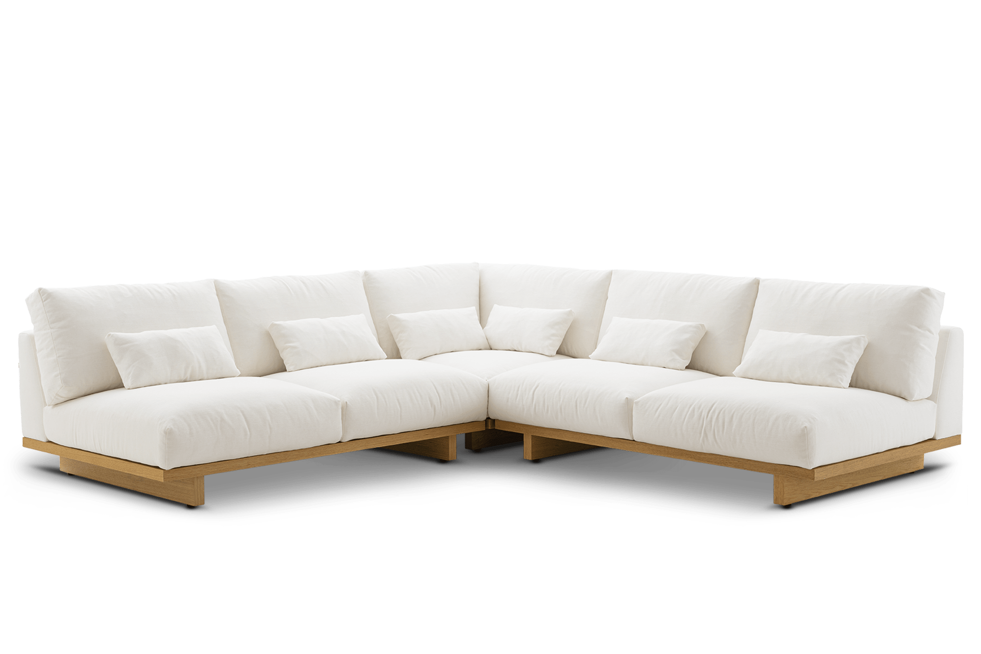 Mori Armless L-Shape Sectional Sofa, Performance Alpine