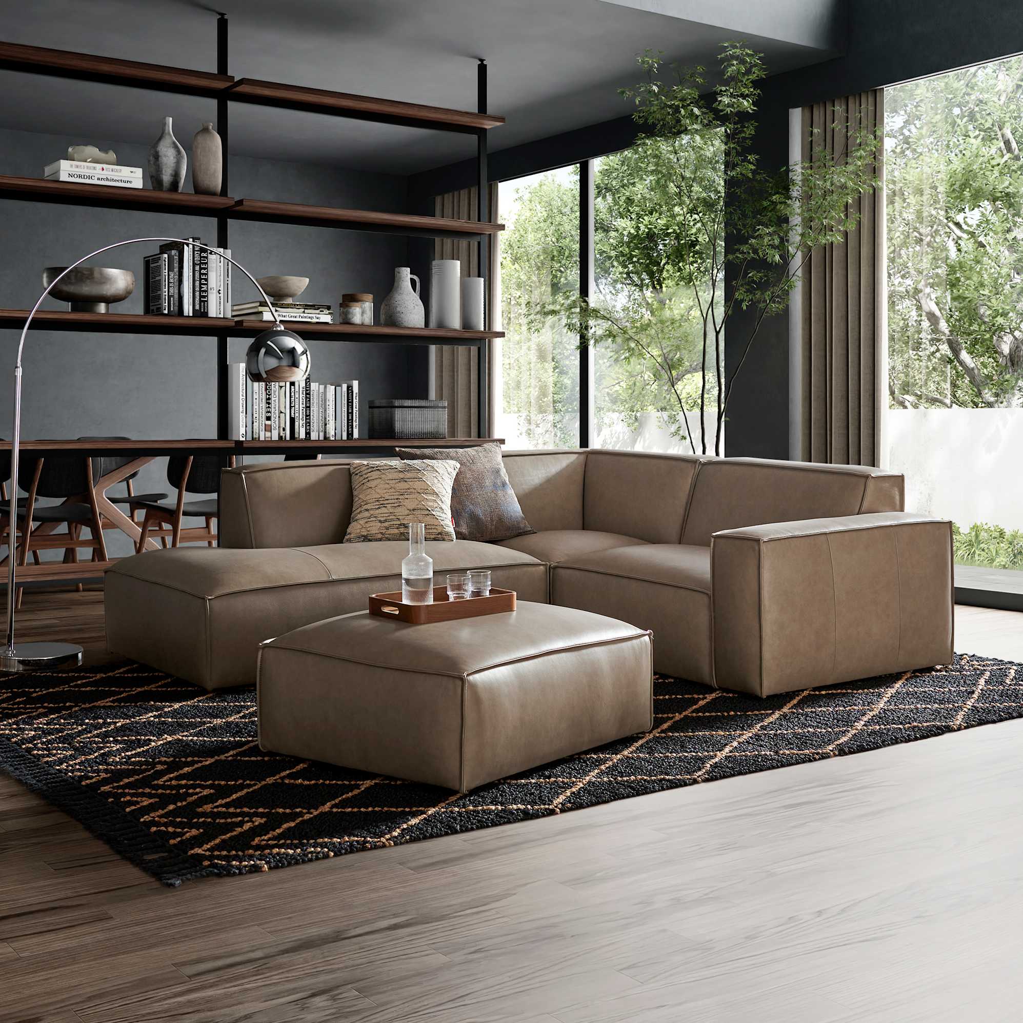 Jonathan Leather Left Arm Sofa 3