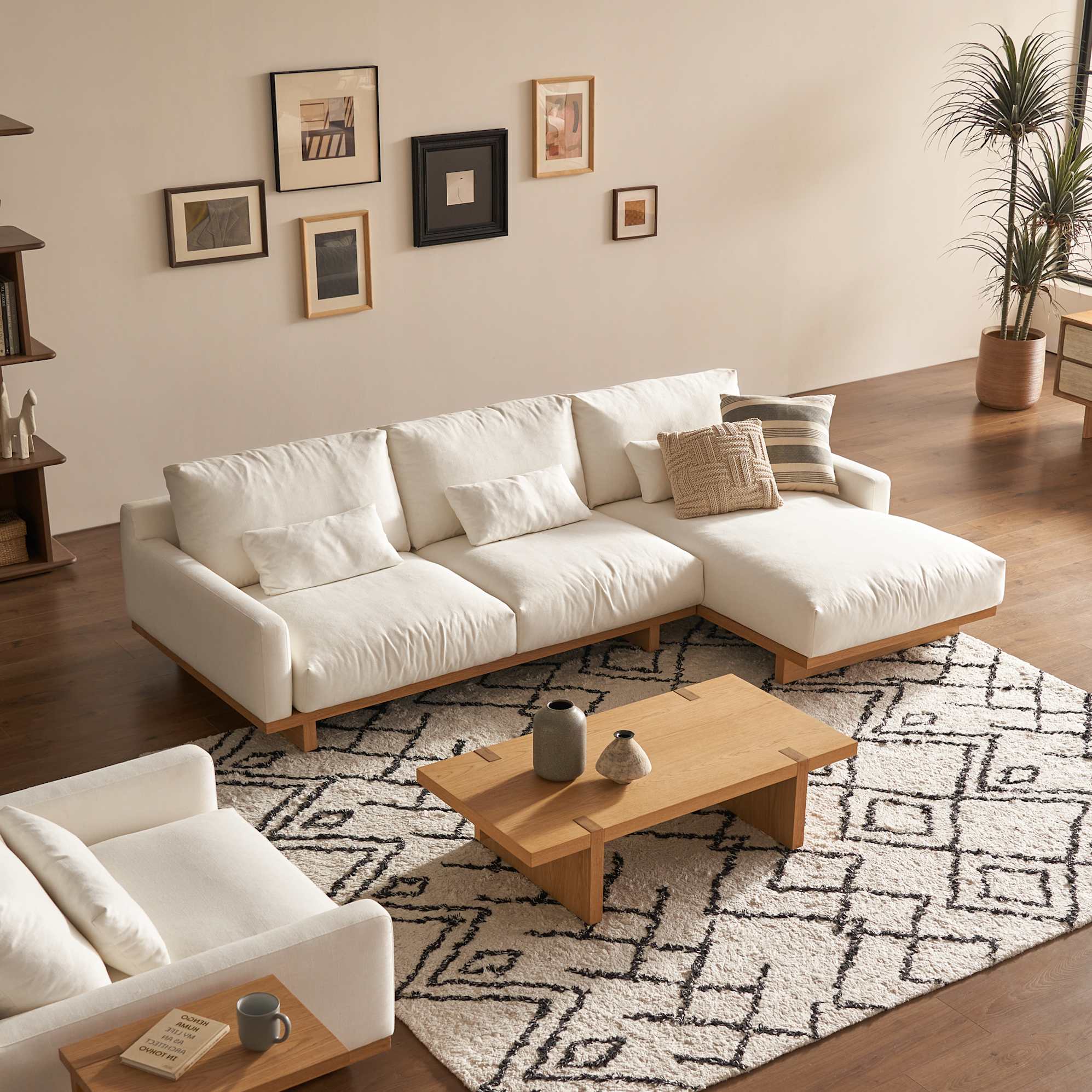 Mori Chaise Sofa Right Facing, (Performance Genova) Alpine (Natural) lifestyle