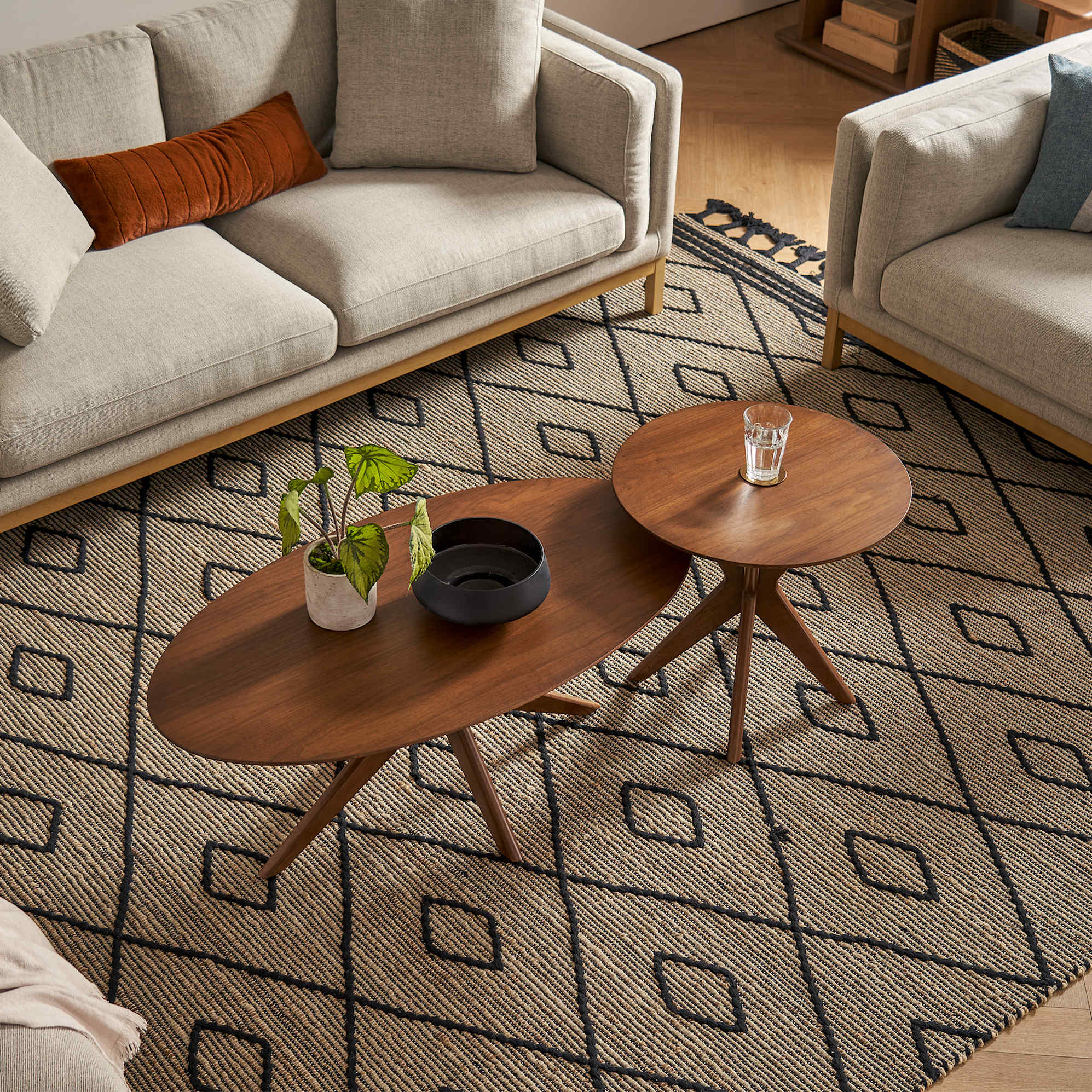 Bristol Coffee Table Set, Walnut 4