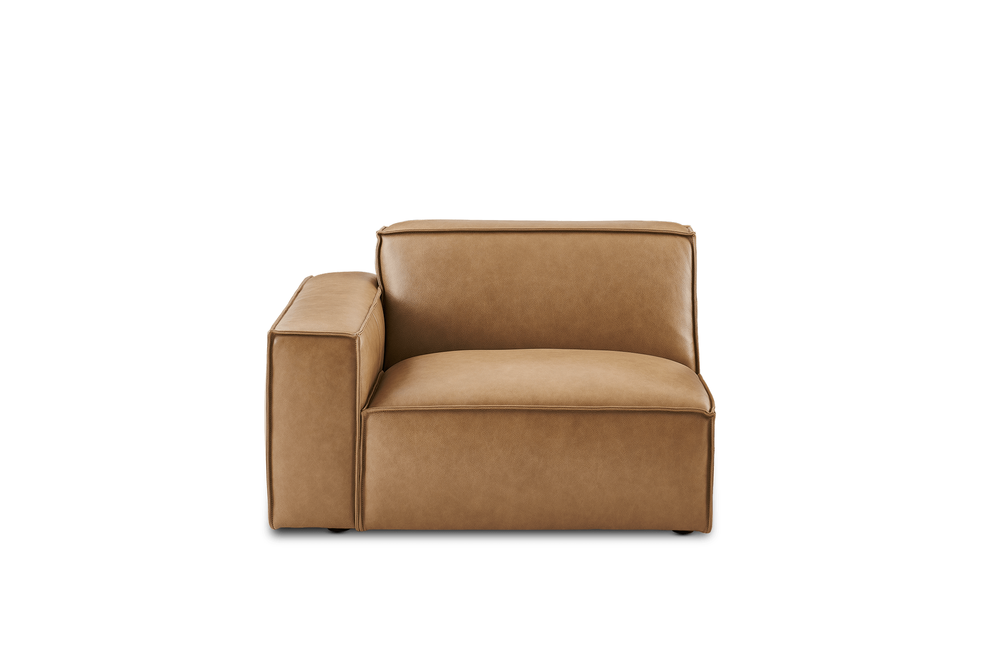 Jonathan Leather Left Arm Sofa, Caramel