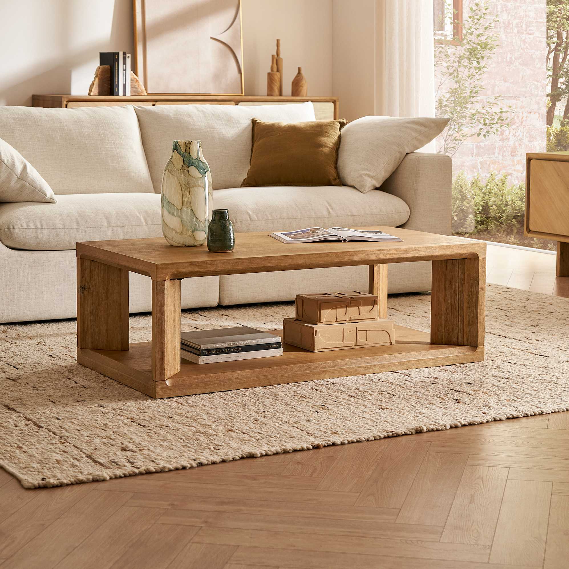 Casa Rectangular Box Coffee Table, 90cm lifestyle