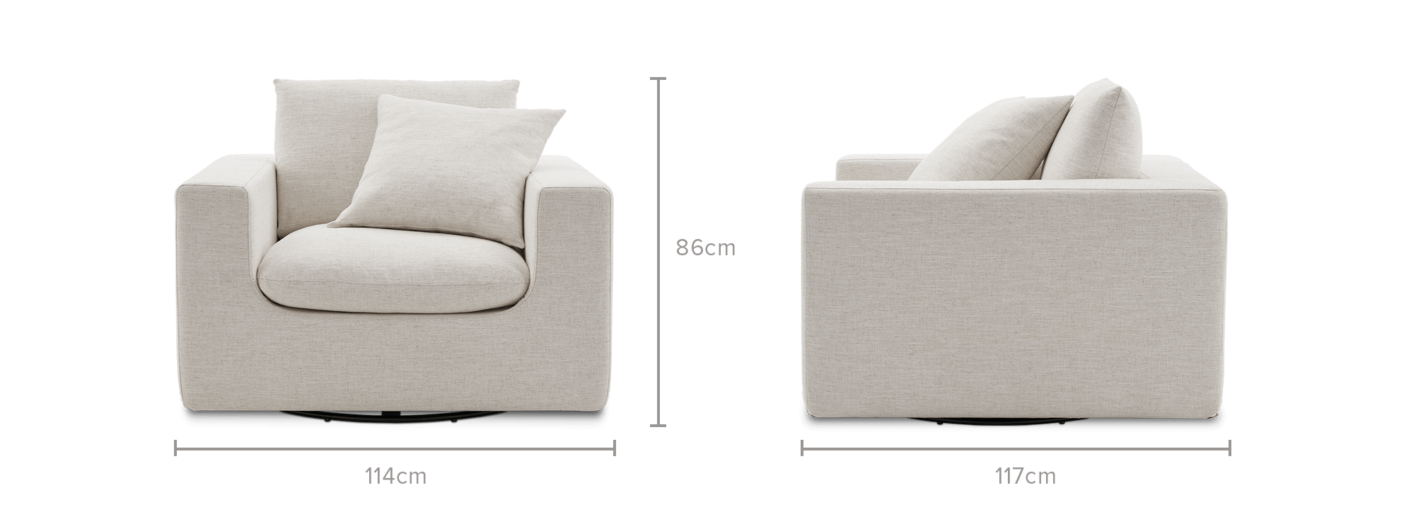 dimension of Dawson Swivel Armchair