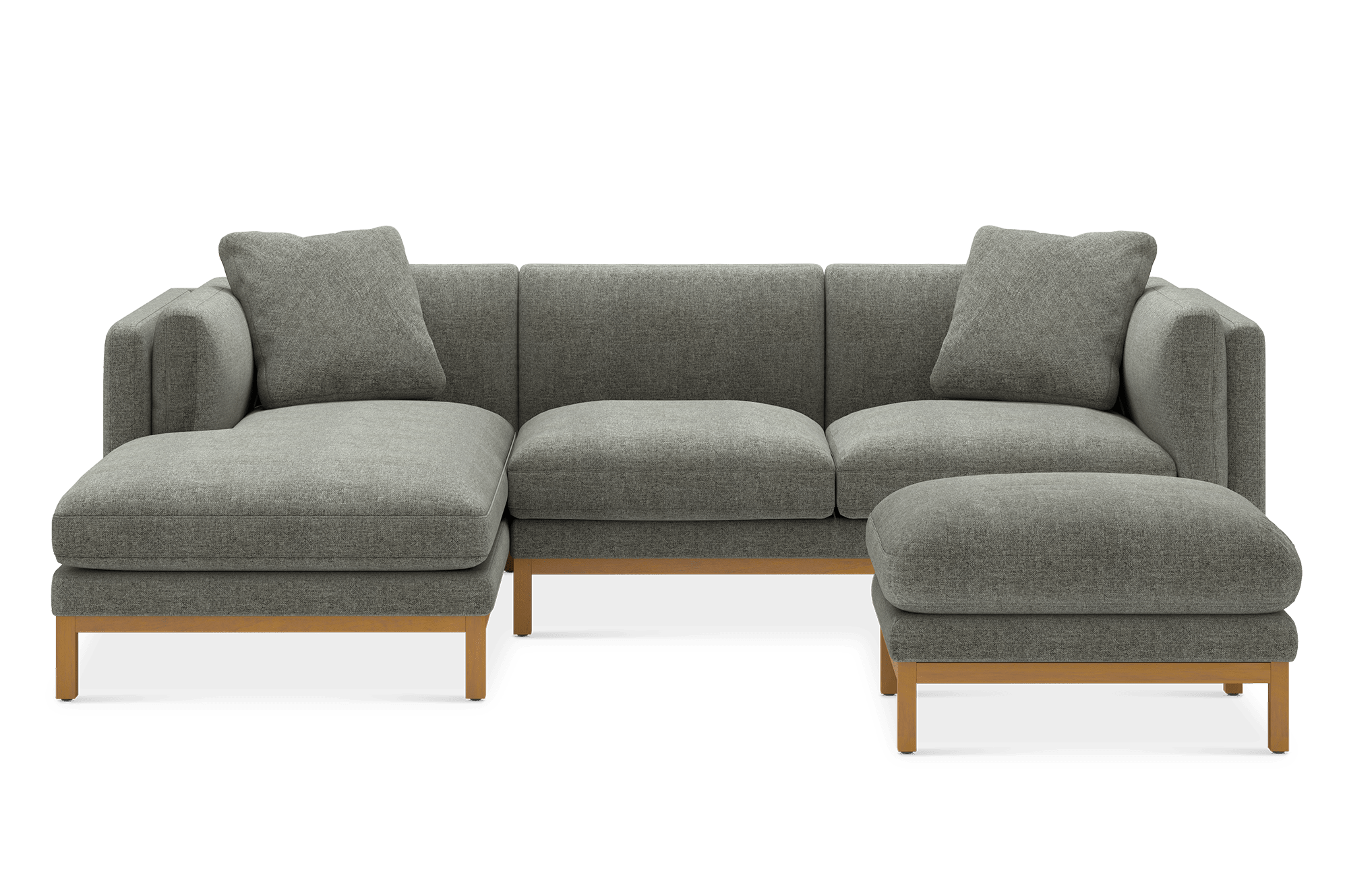Owen Left Chaise Sectional Sofa with Ottoman, Haze (Natural Leg)