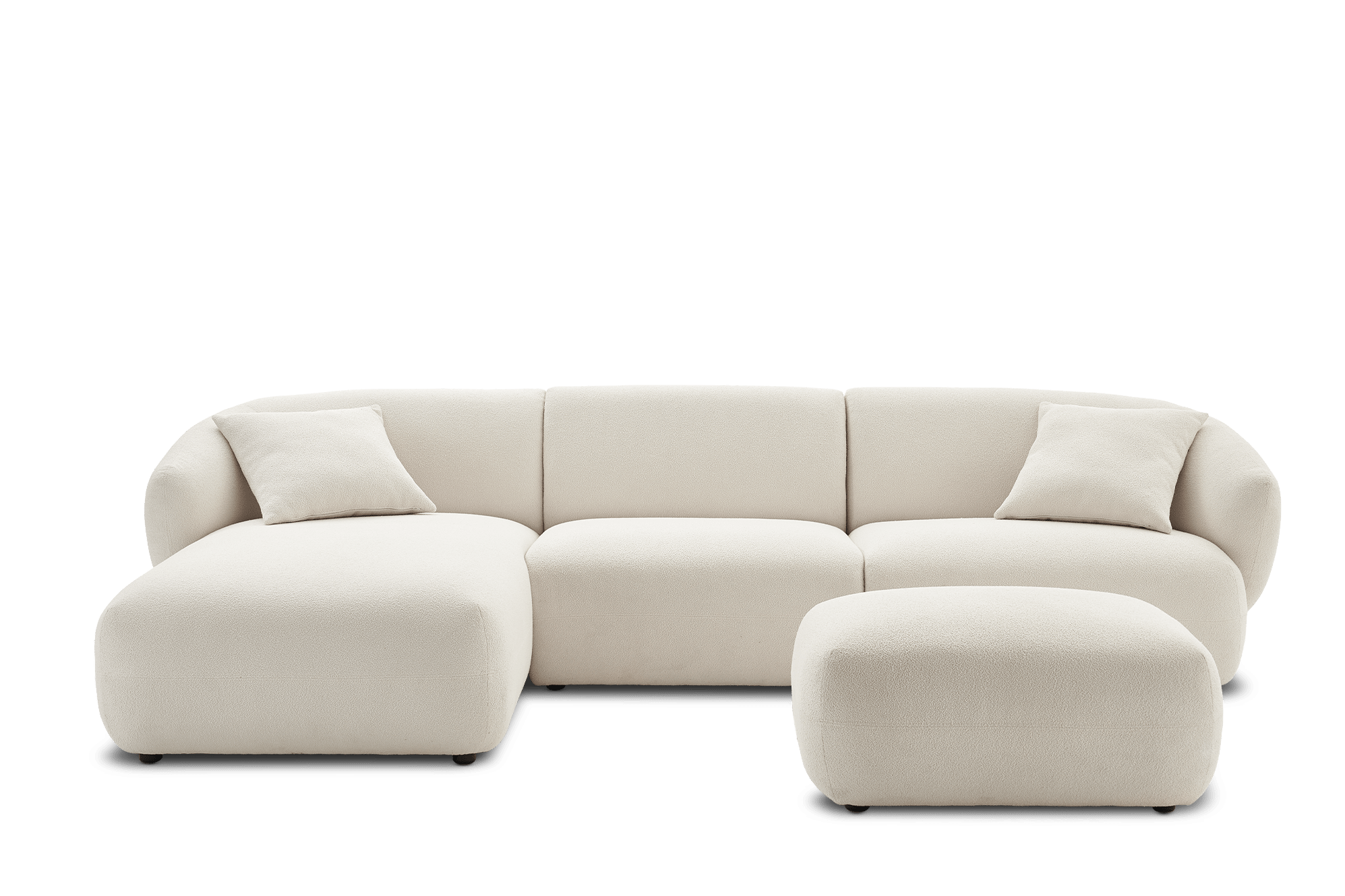 Auburn Performance Fabric Chaise Sectional Sofa with Ottoman 2