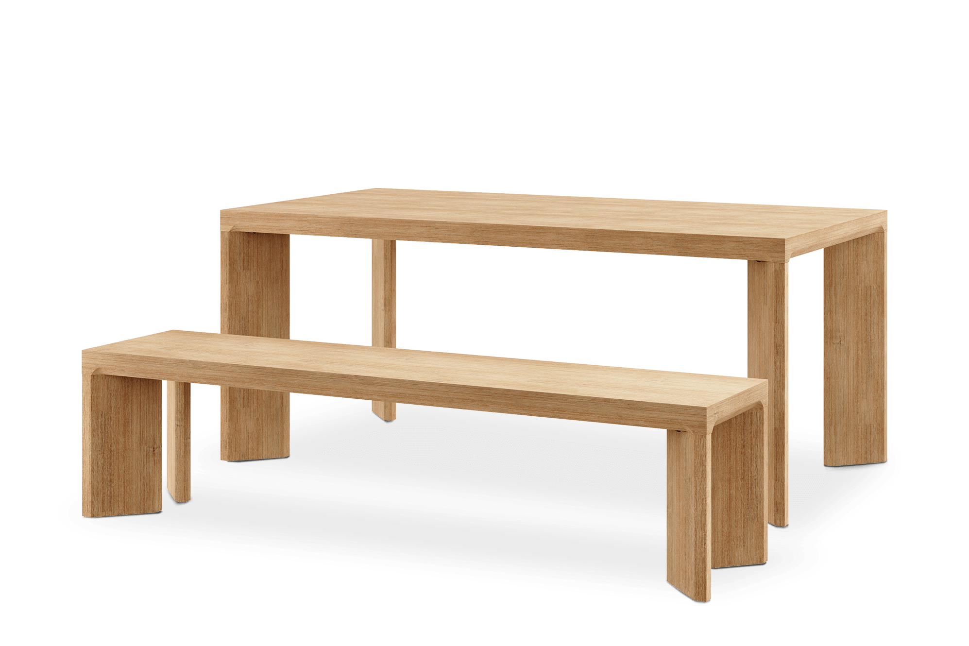 Casa Dining Table 70.9" with Dining Bench 70.9" Set