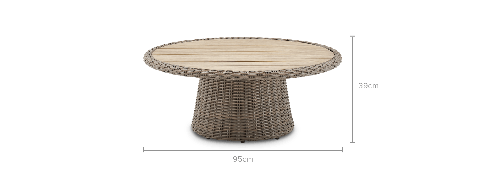dimension of Malta Outdoor Round Pedestal Coffee Table
