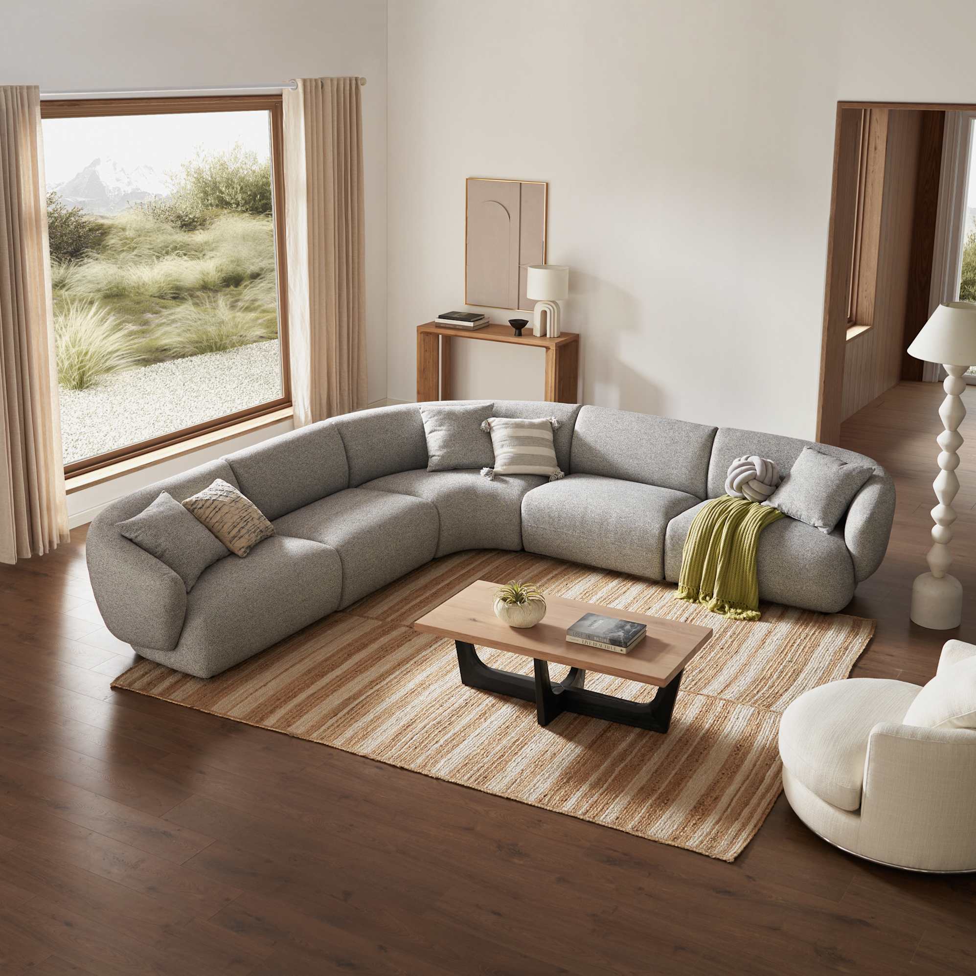 Auburn Performance Fabric Armless Sofa 3