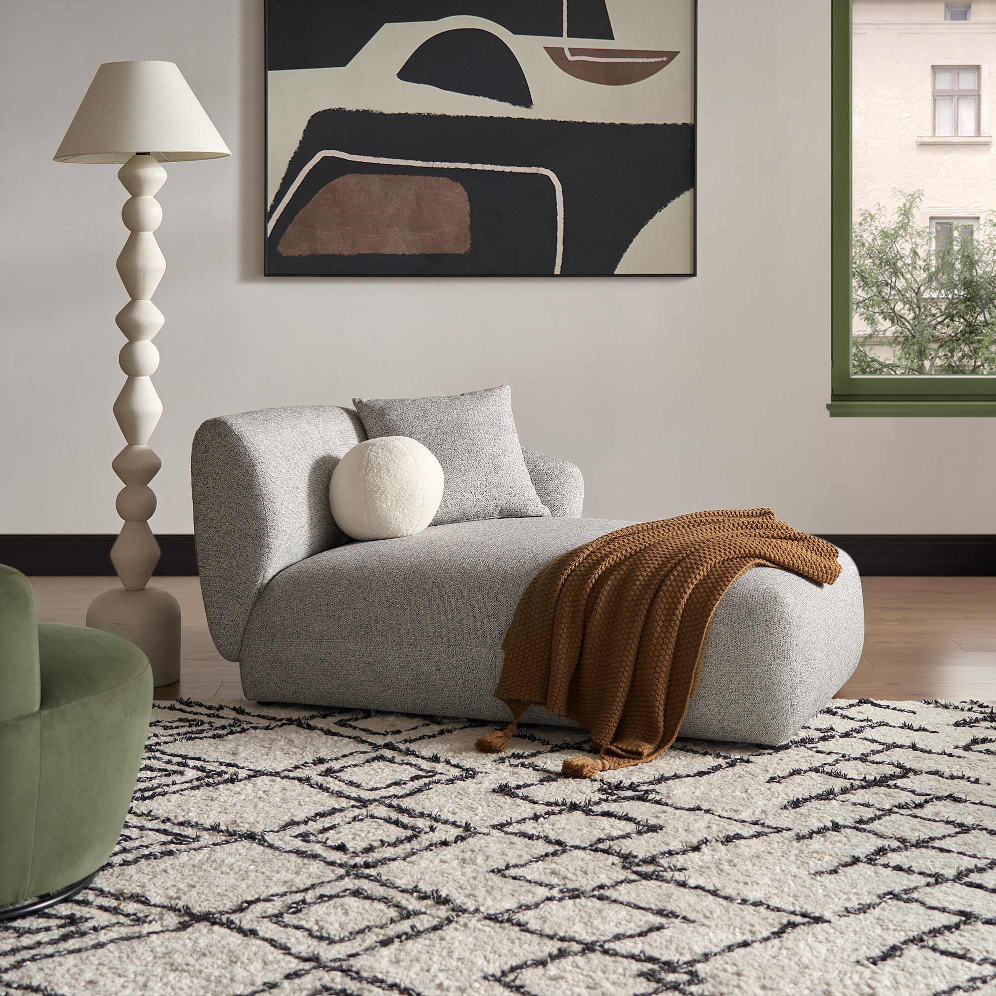 Auburn Right Arm Chaise, Performance Basalt