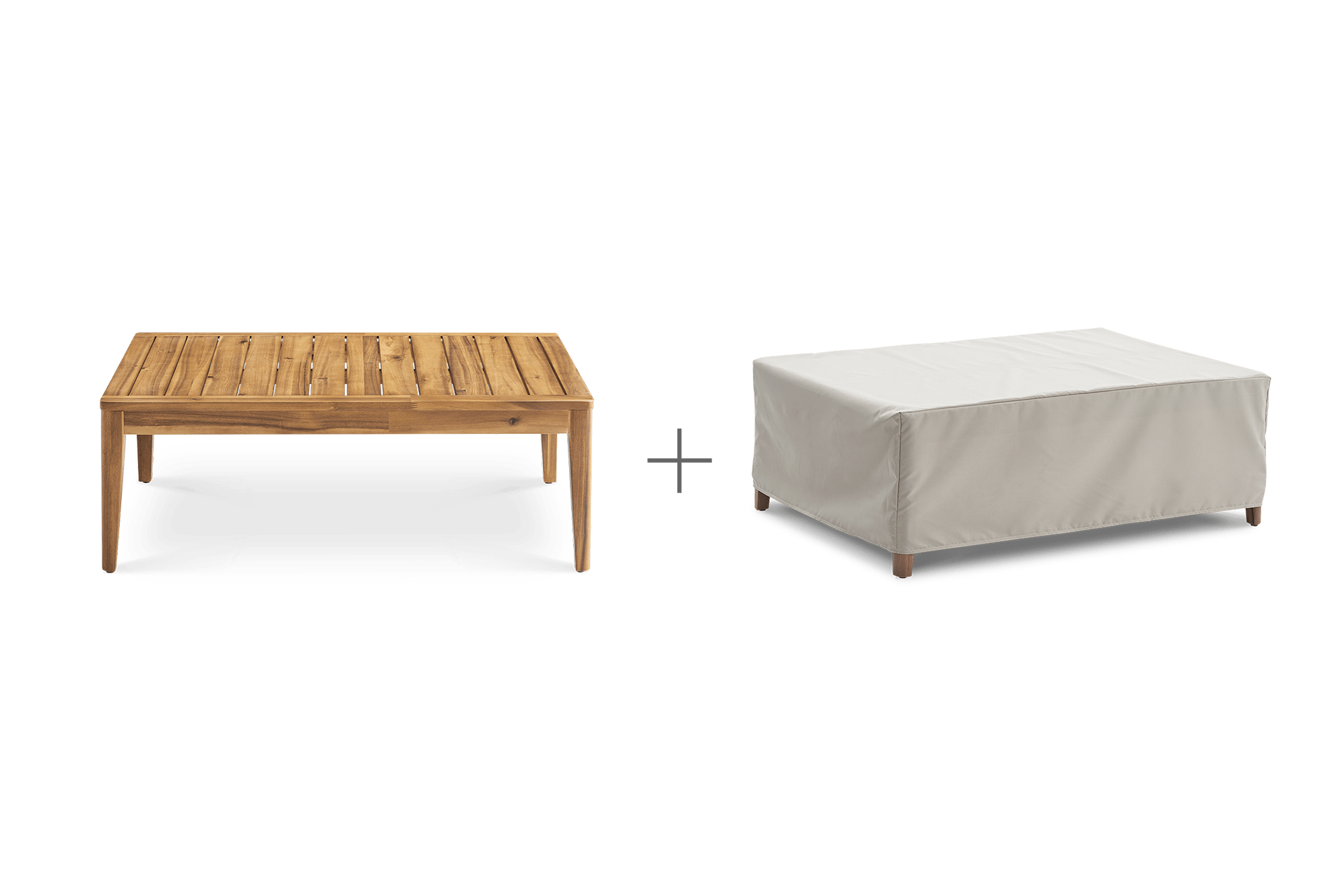 Maui Outdoor Coffee Table with Ivory Cover