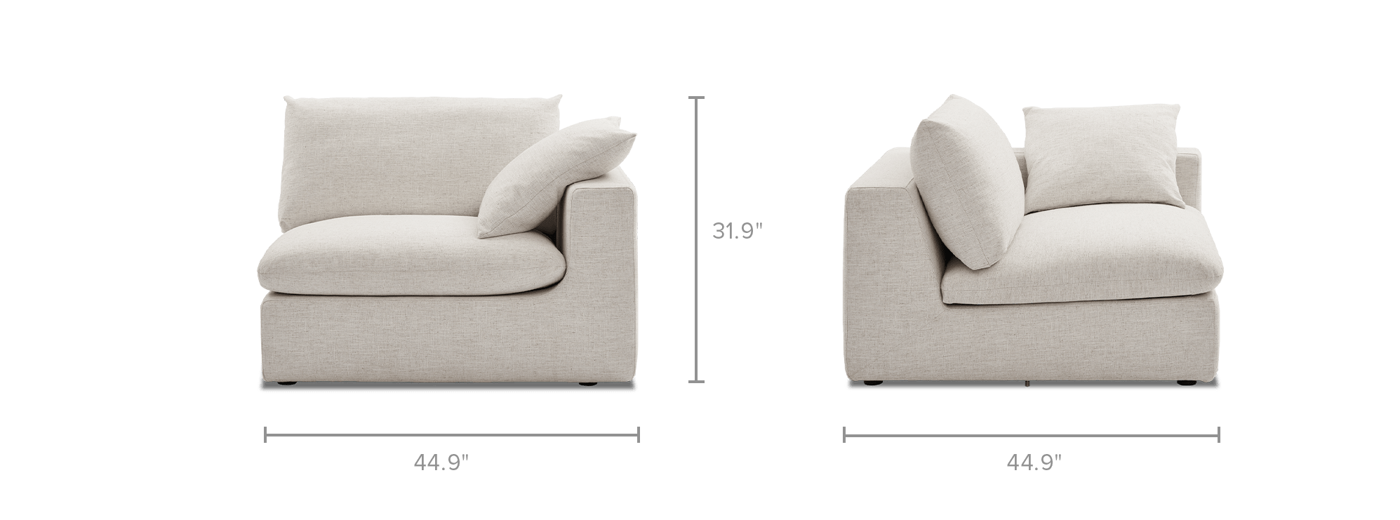 dimension of Dawson Right Arm Sofa