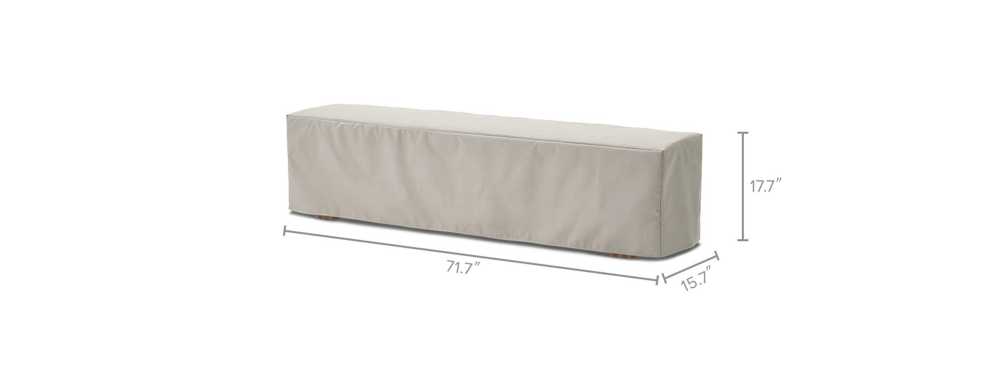 dimension of Rio Outdoor Dining Bench Cover, 71"