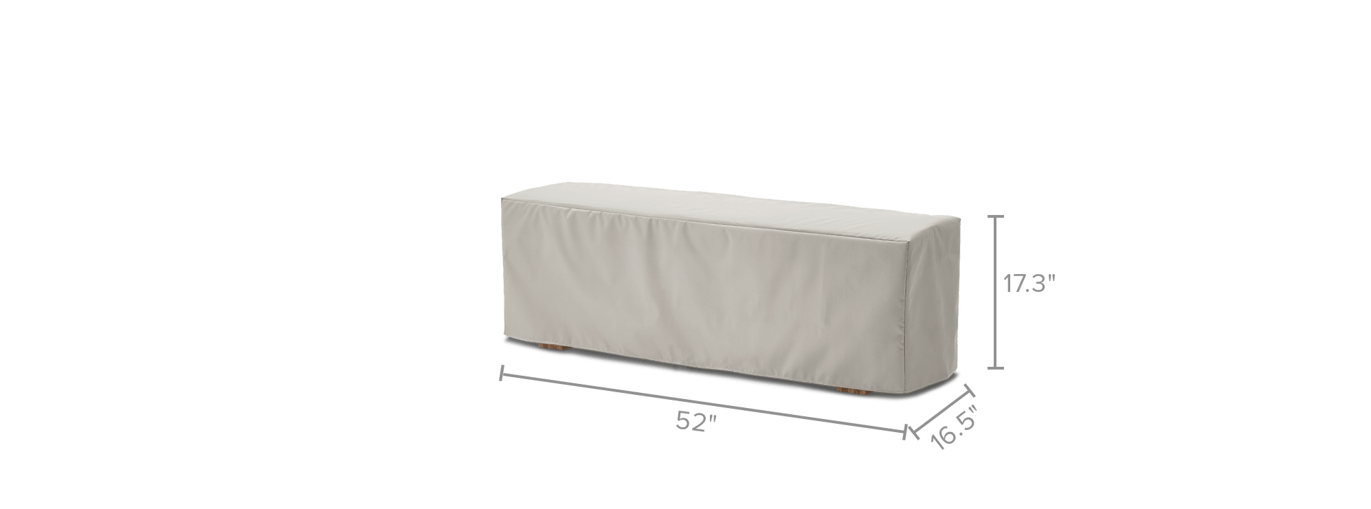 dimension of Rio Outdoor Dining Bench Cover, 51.2"
