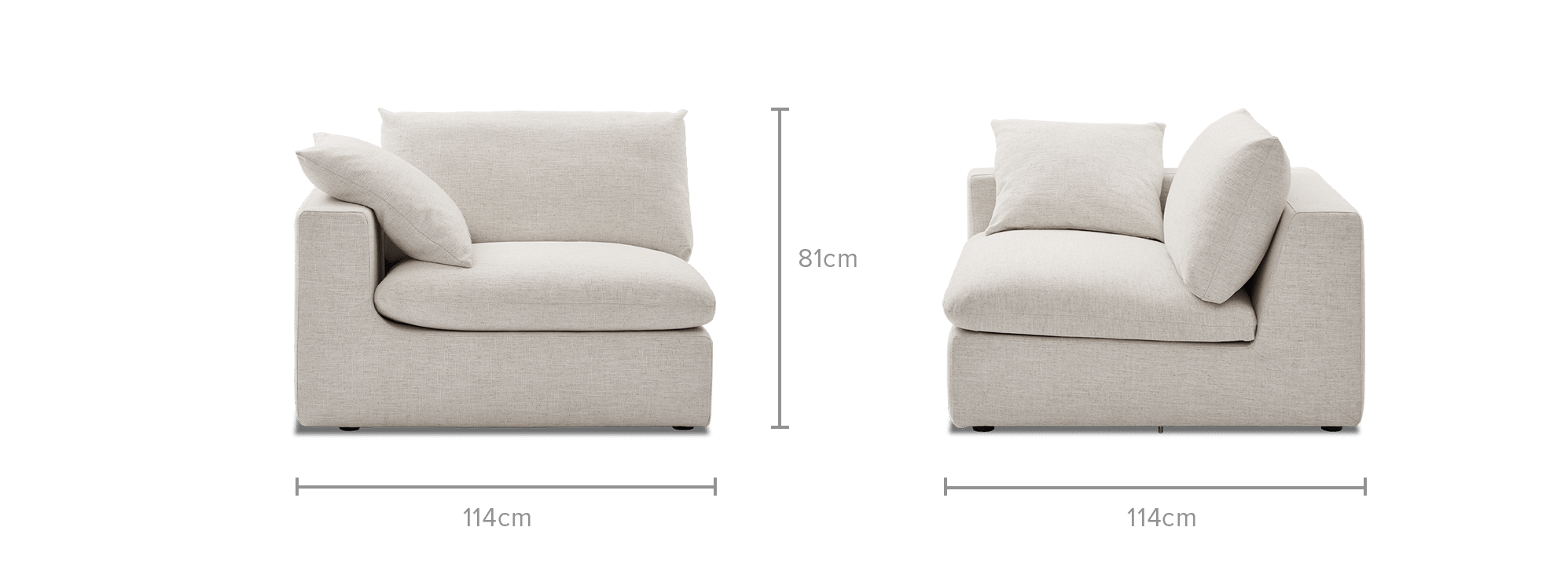 dimension of Dawson Left Arm Sofa