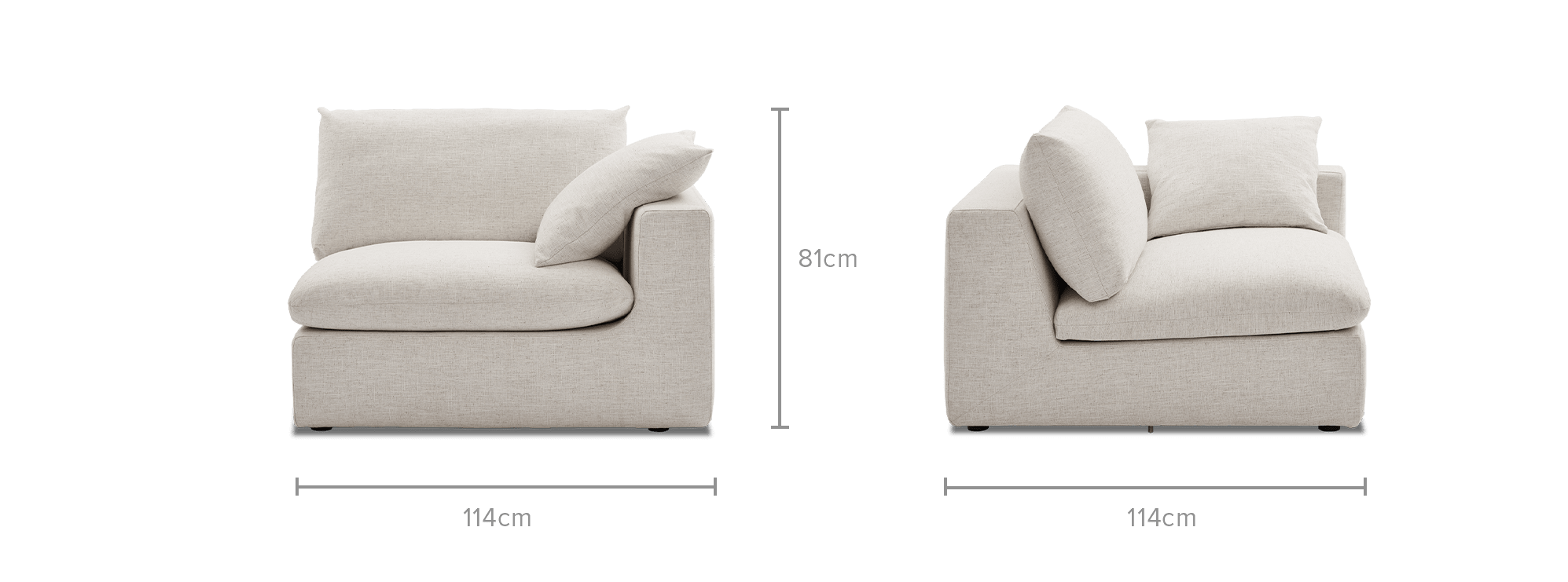 dimension of Dawson Right Arm Sofa