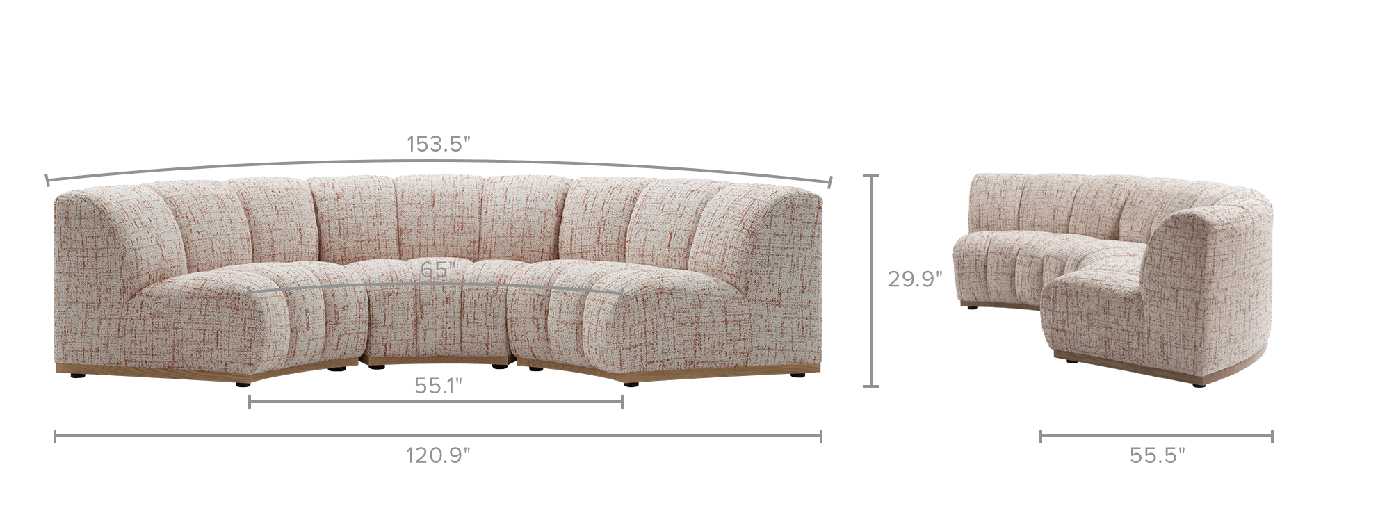 dimension of Marlow Curve Sofa