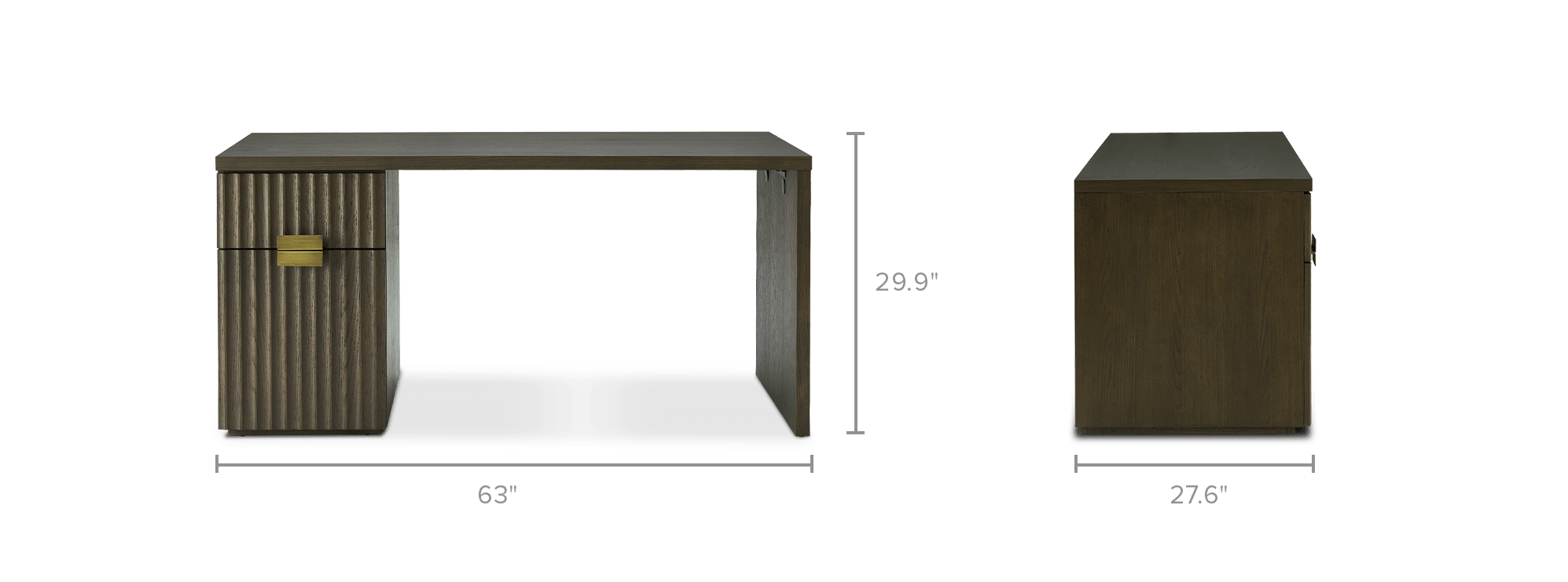 dimension of Sloane Desk with Pedestal