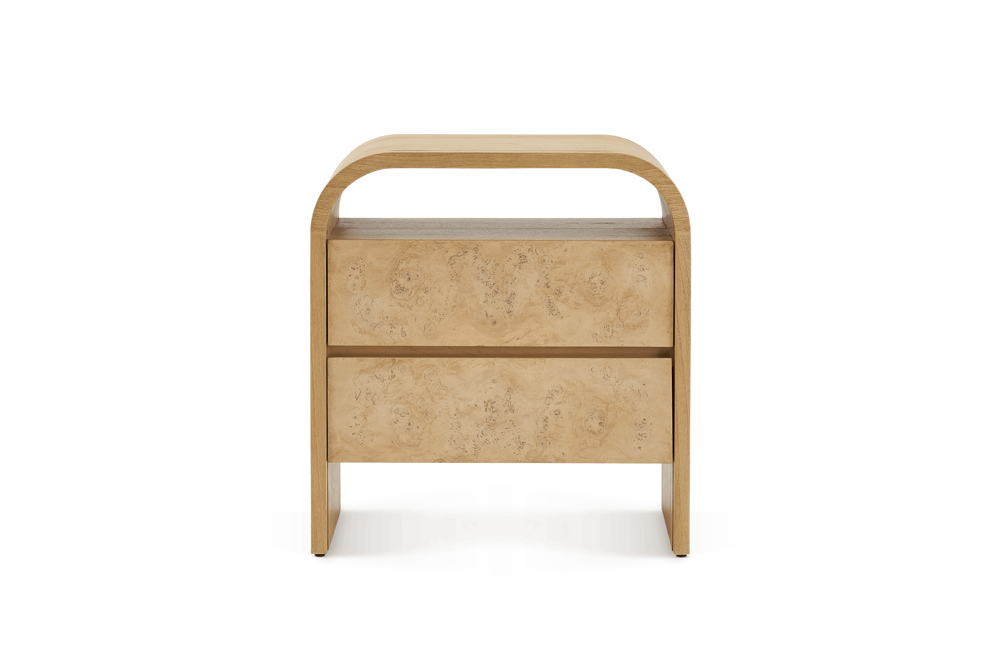 Crescent 2-Drawer Bedside Table 1