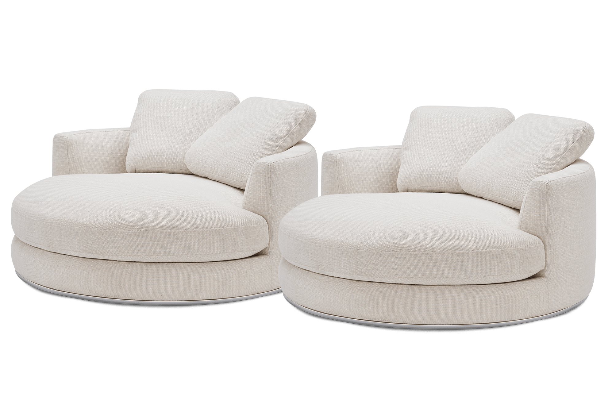 Hamilton Swivel Armchair Set of 2 130cm, Performance Brilliant White