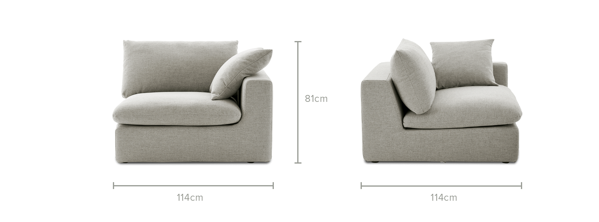 dimension of Dawson Right Arm Sofa