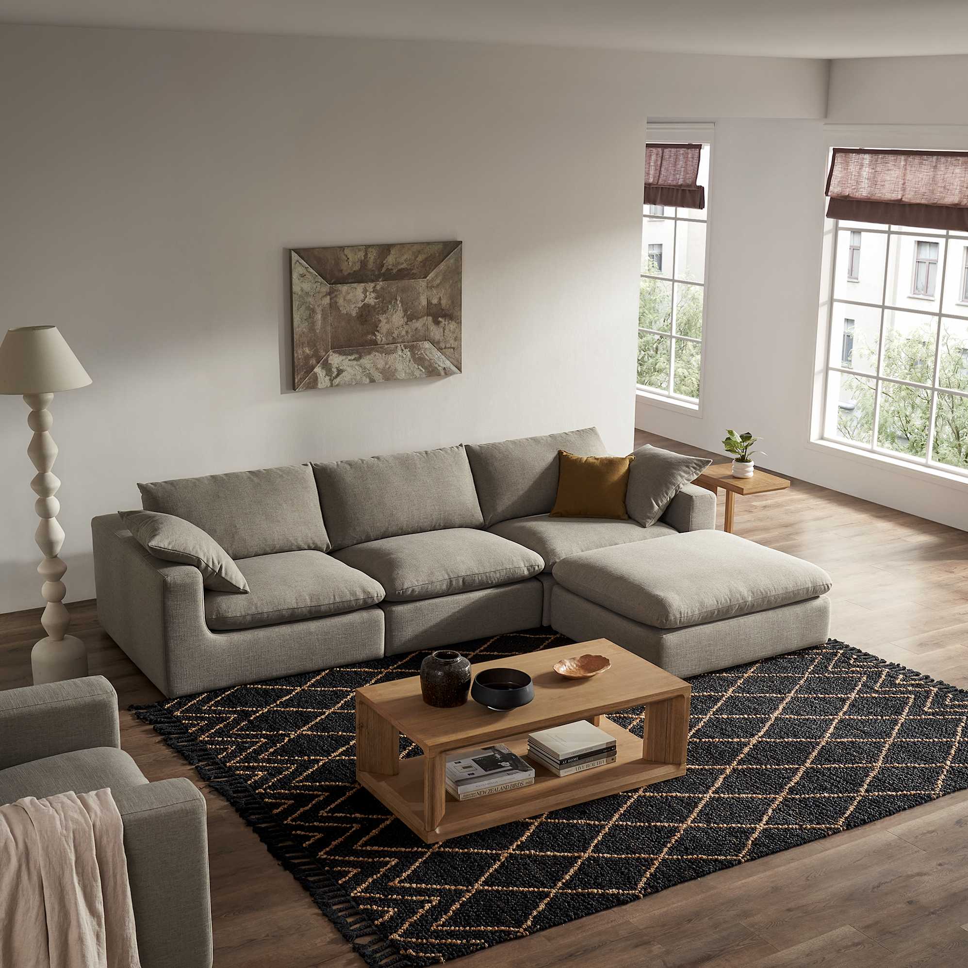 Dawson Extended Sofa with Ottoman, Seagull lifestyle
