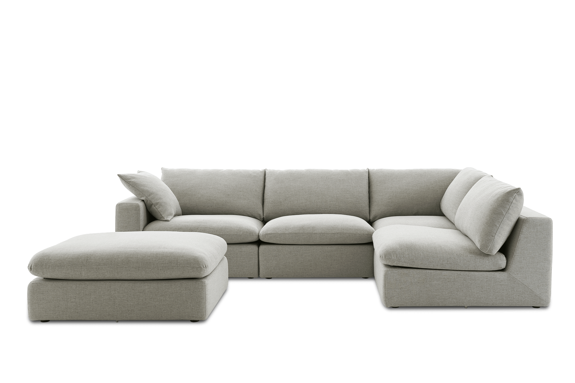 Dawson Chaise Sectional Sofa with Ottoman Right Facing, Seagull