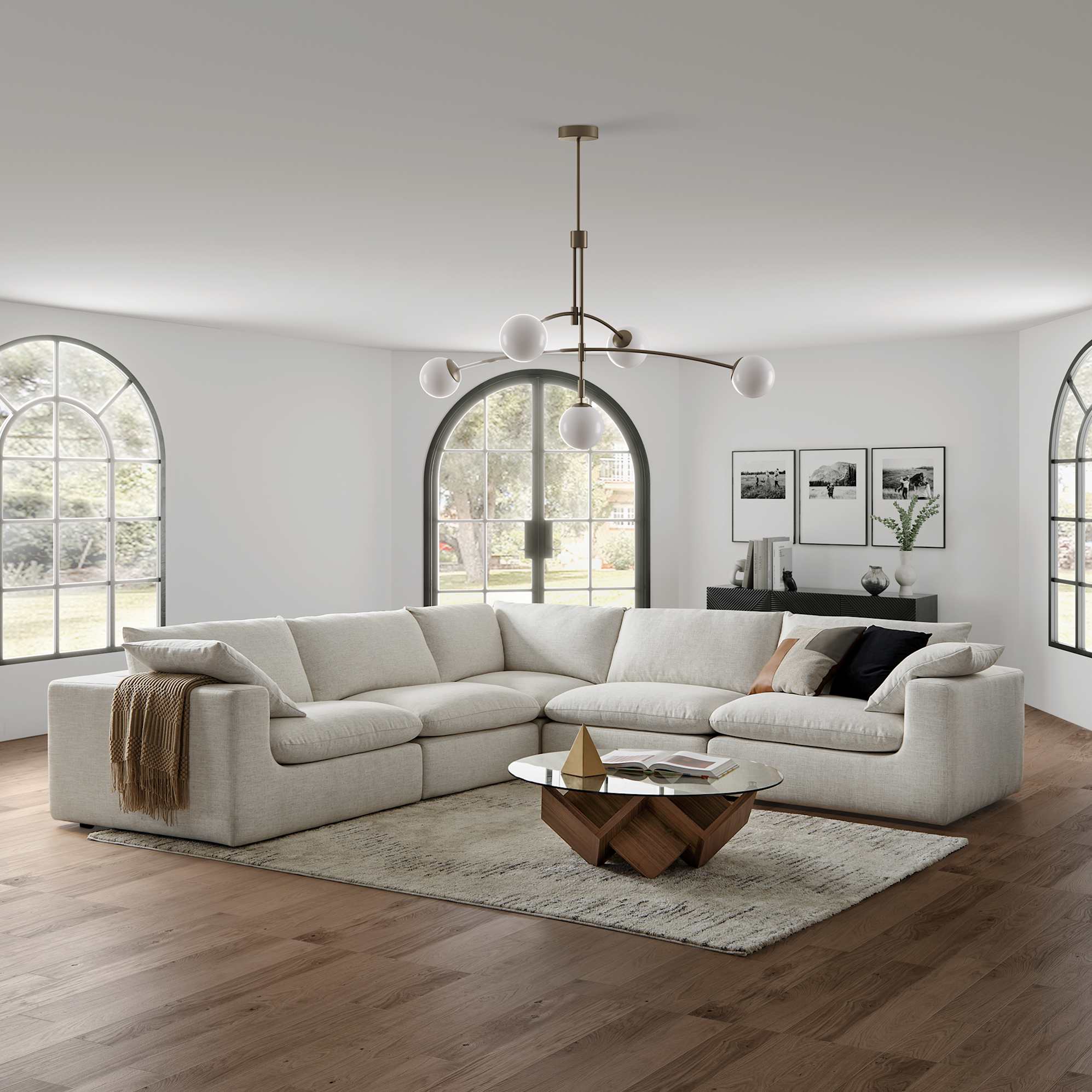 Dawson L-Shape Sectional Sofa with Ottoman 3