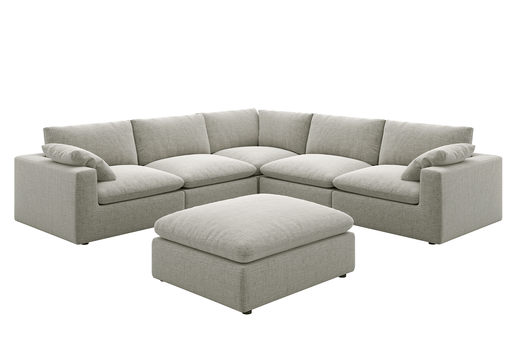 Dawson L-Shape Sectional Sofa with Ottoman 2