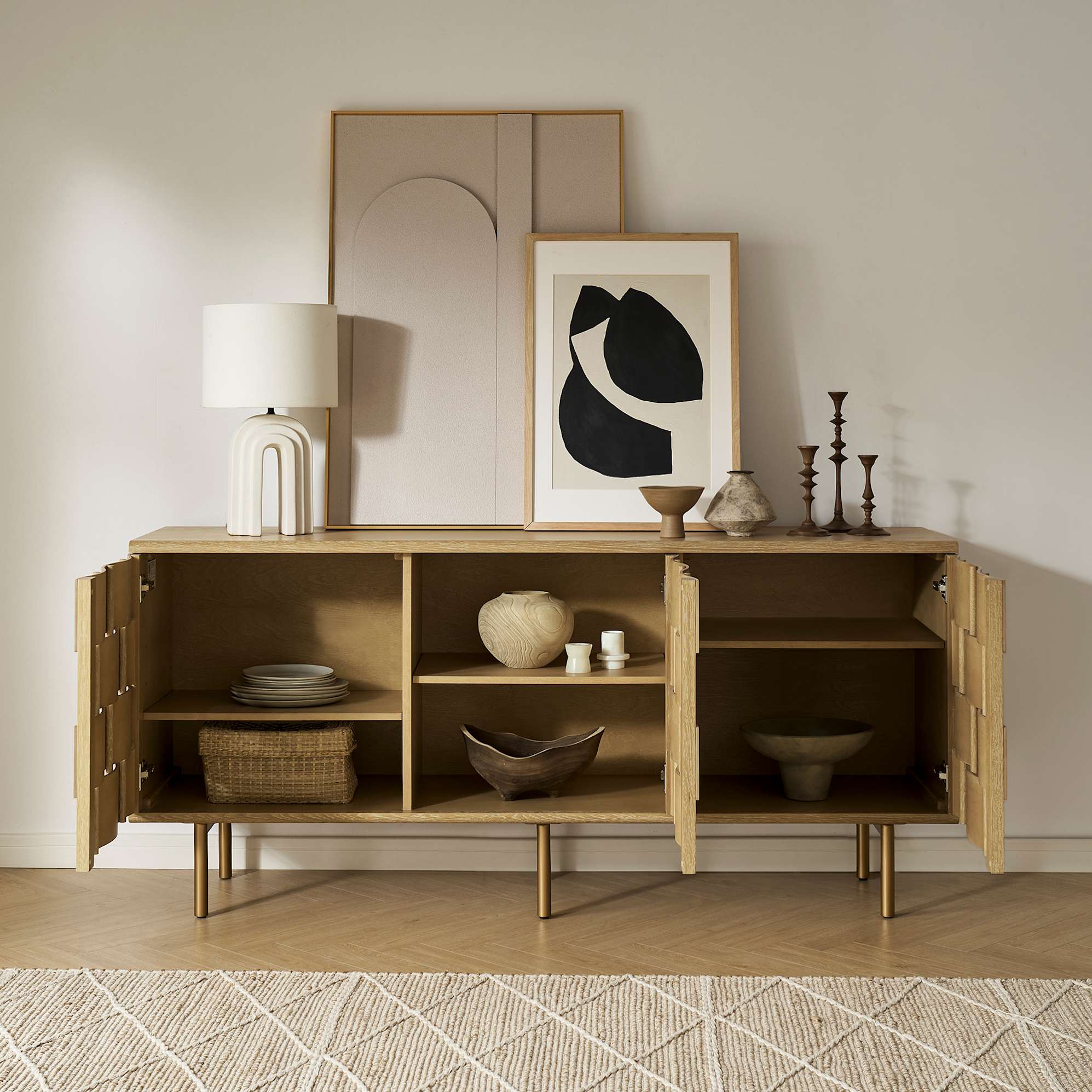 Ariel Sideboard, Whitewashed Oak 3