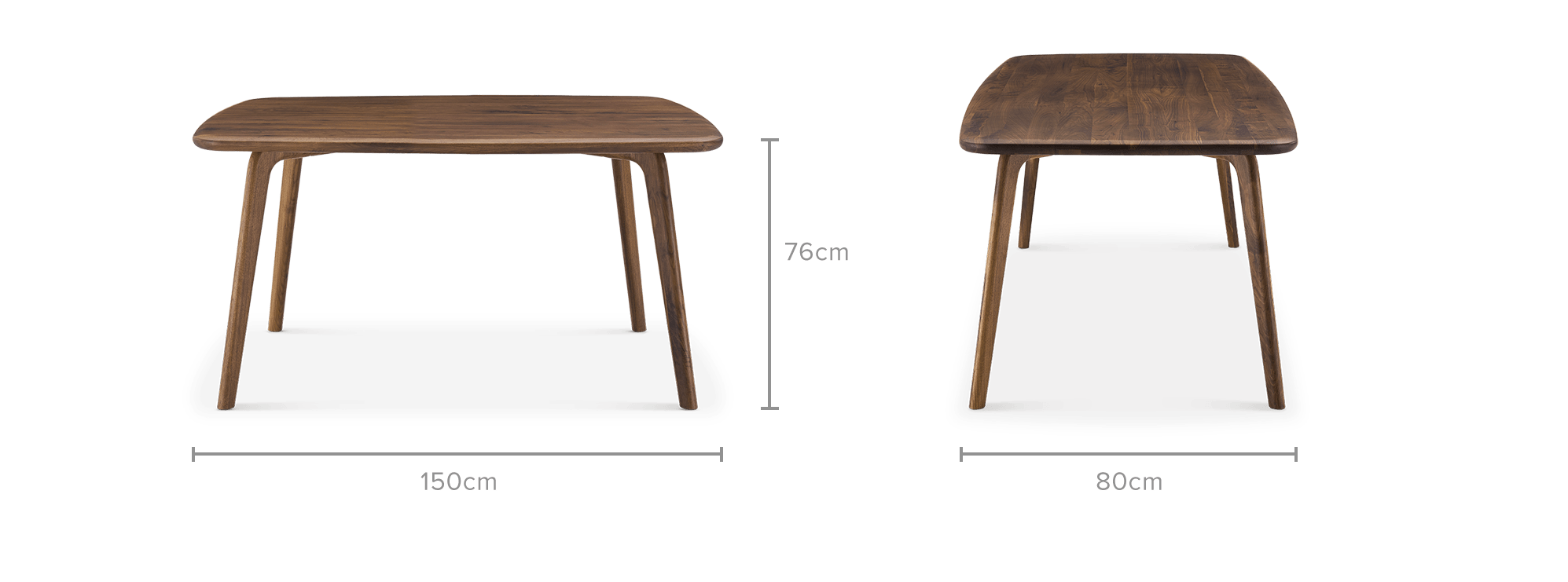 dimension of Vincent Dining Table, Walnut