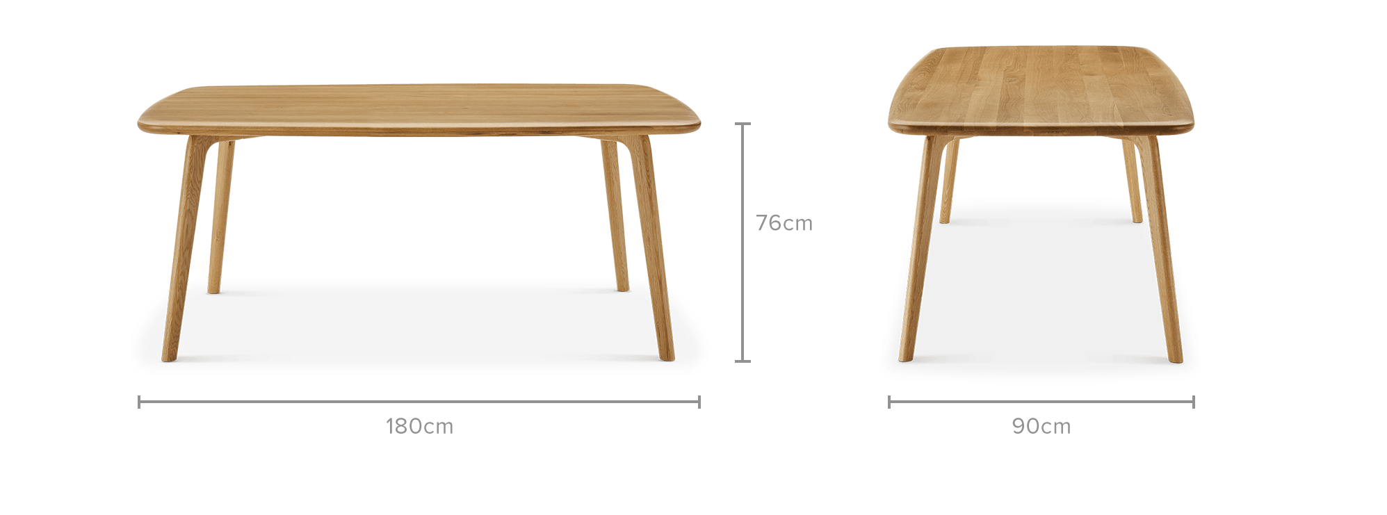 dimension of Vincent Dining Table, Oak