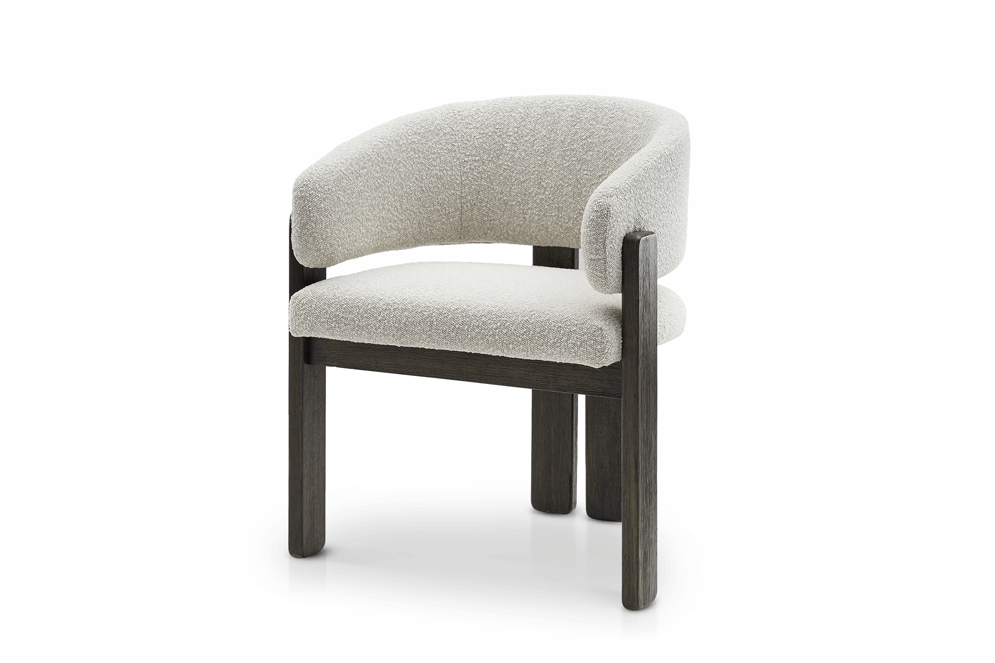 Oslo Dining Arm Chair, Performance White Quartz Bouclé