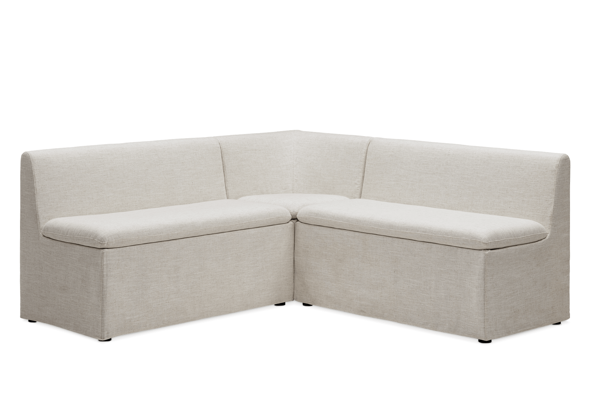 Callie Slipcovered Extended L-Shape Storage Banquette 1