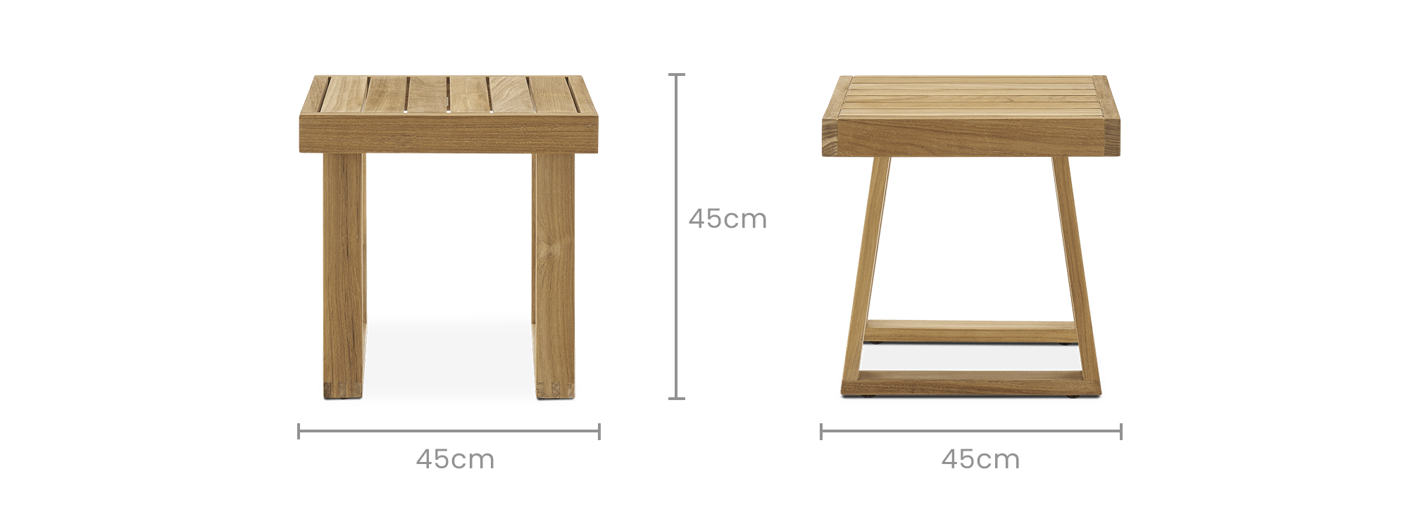 dimension of Rio Outdoor Teak Square Side Table