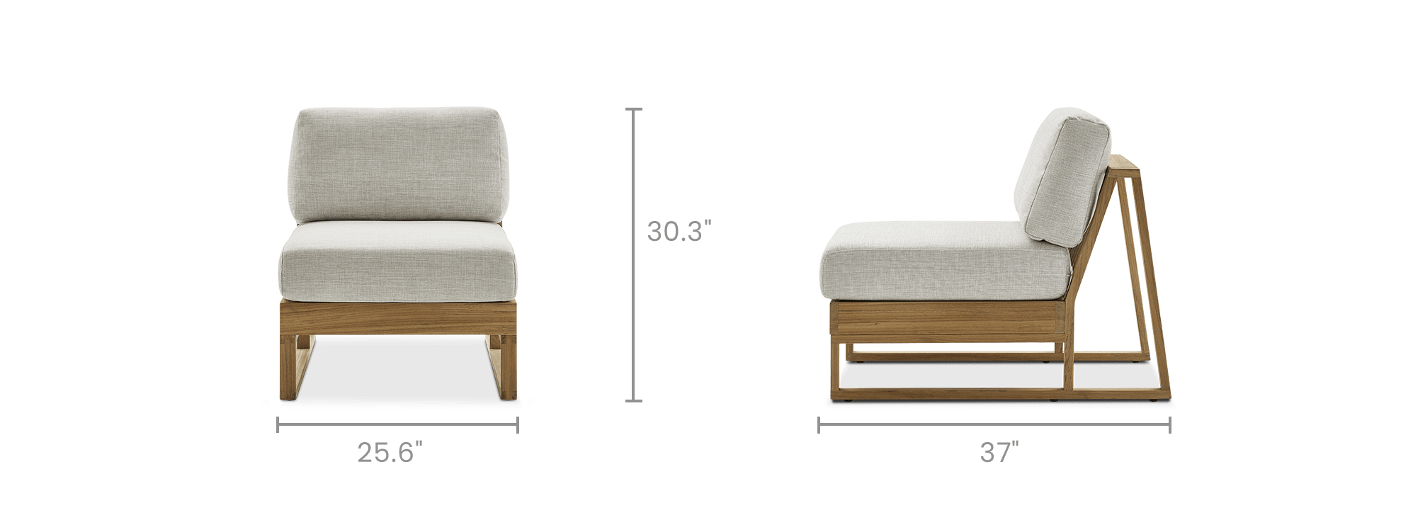 dimension of Rio Outdoor Armless Sofa